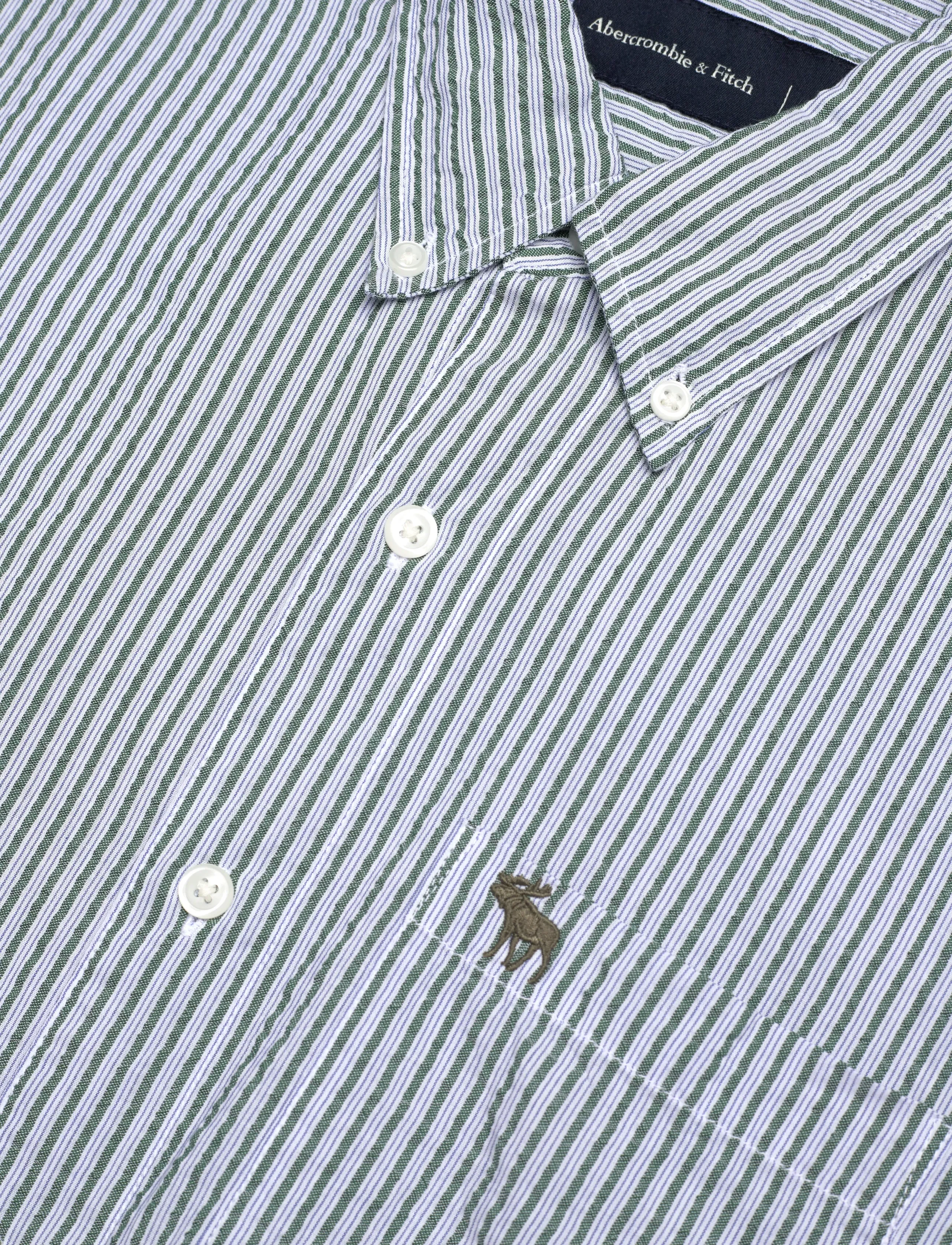 Abercrombie & Fitch - LS ICON CURVED HEM SEERSUCKER POPLIN - chemises à rayures - 304 - 3