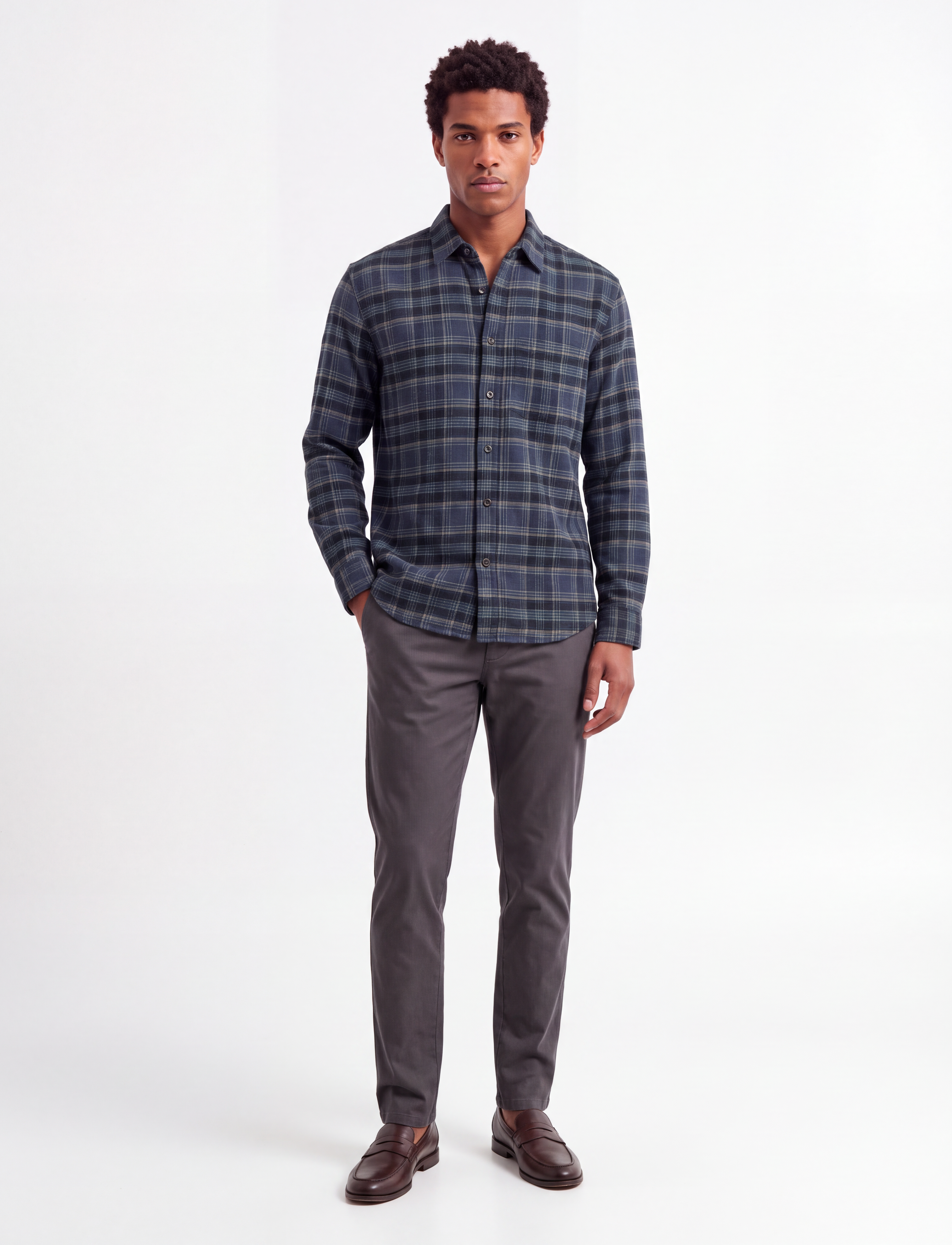 Abercrombie & Fitch SEP5 LS SLUB FLANNEL PLAID - Särgid - 208 / multi