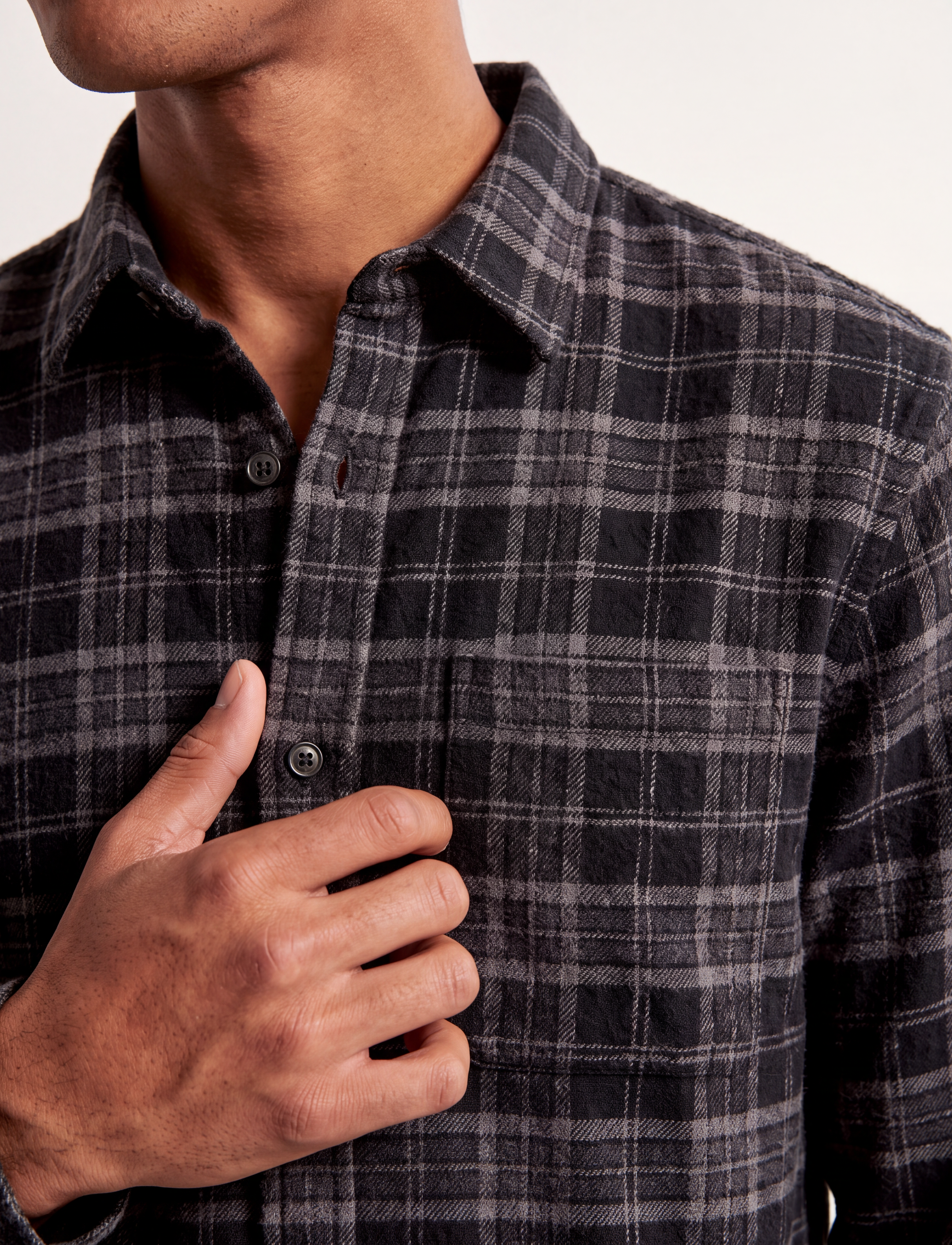 Abercrombie & Fitch - LONG SLEEVE SLUB FLANNEL PLAID - efterårsbesparelser - 908 - 4