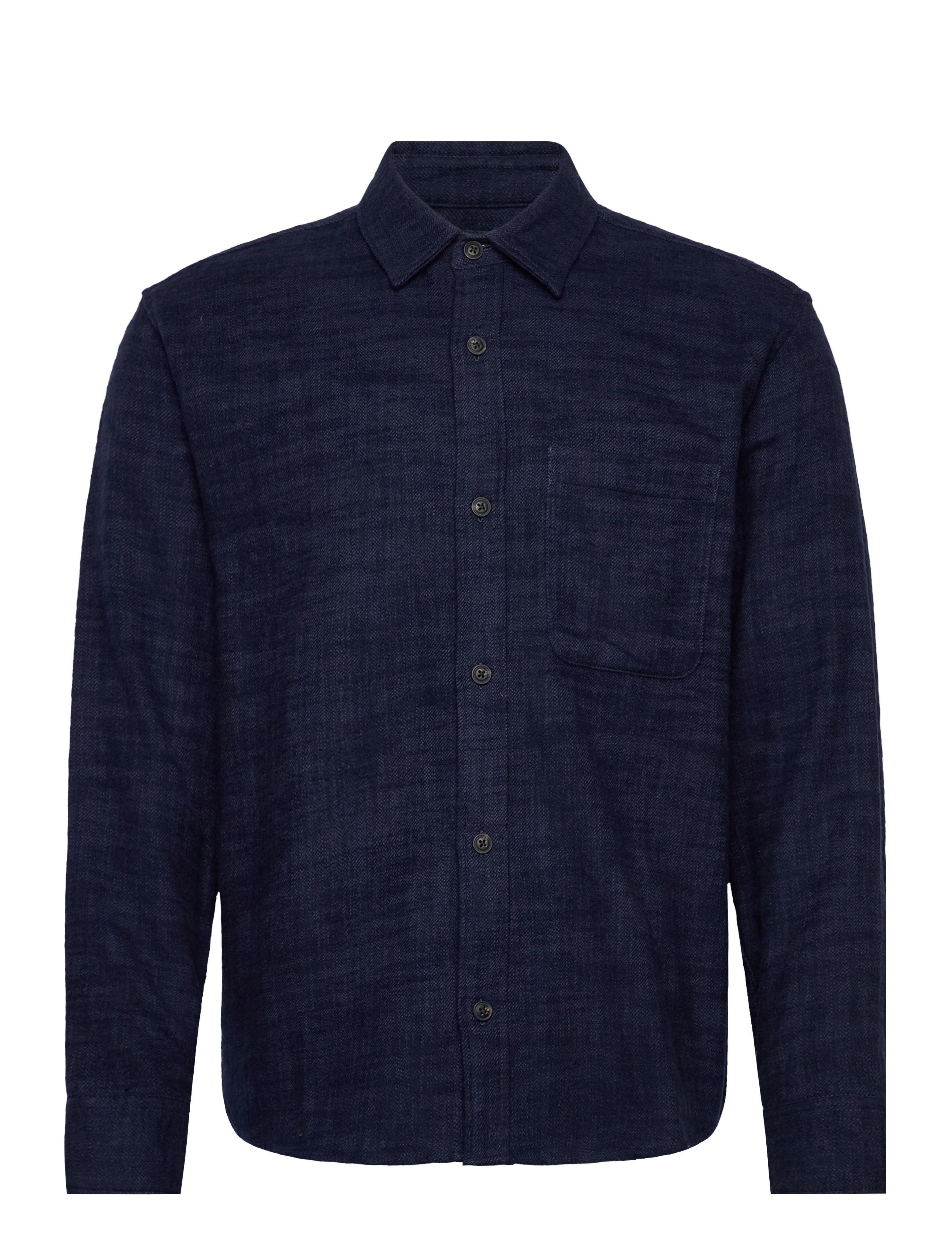 Abercrombie & Fitch Long Sleeve Slub Flannel, Mænd, Langærmet Flanell Skjorte, Navy, Str: XXL