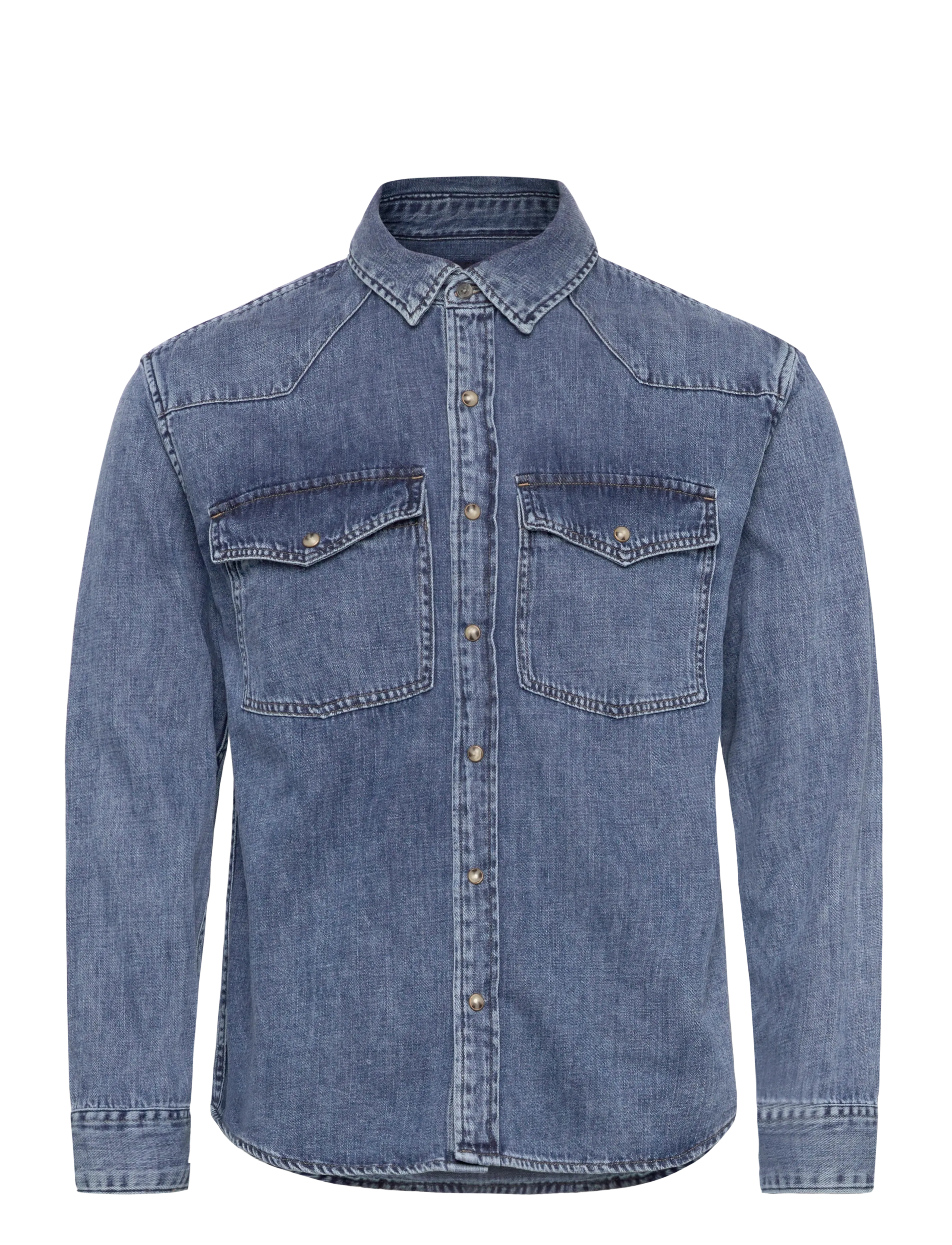 Abercrombie & Fitch Long Sleeve Denim, XS, Shirts, Blau - Denim Männerswear