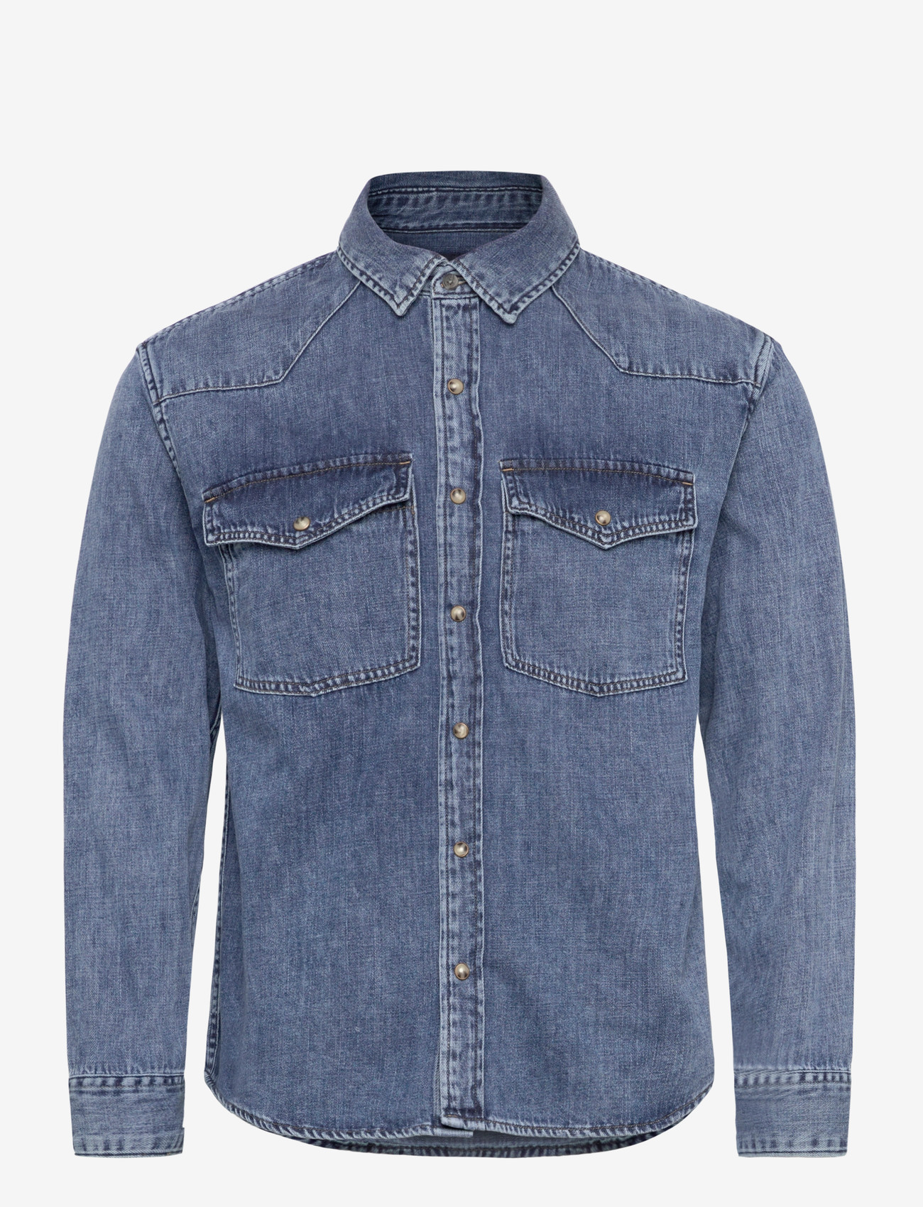 Abercrombie & Fitch - LONG SLEEVE DENIM - jeansskjortor - 200 - 0