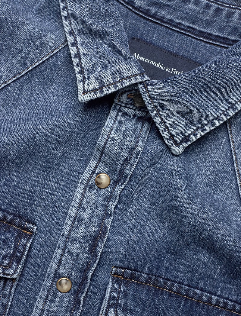 Abercrombie & Fitch - LONG SLEEVE DENIM - jeansskjortor - 200 - 3