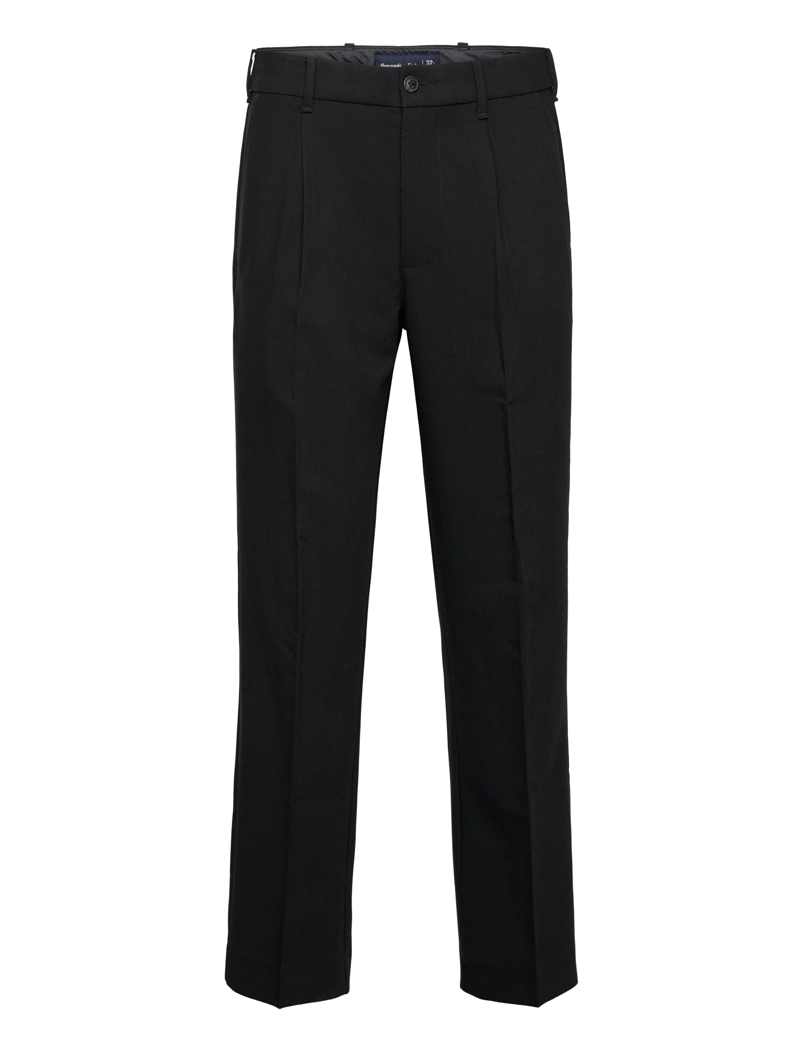 Abercrombie & Fitch PLEATED RELAXED STRAIGHT TROUSER - Bukser - 903 / black