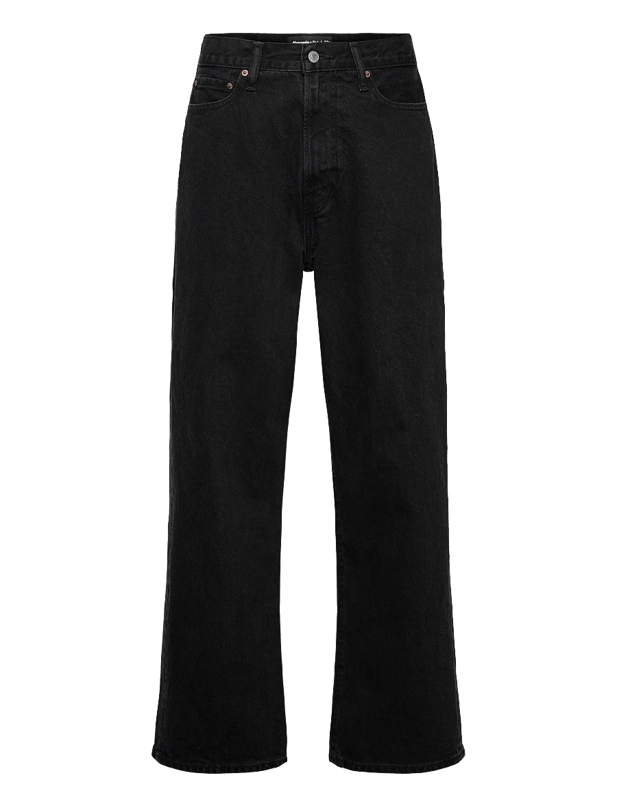 Abercrombie & Fitch - BAGGY 5 POCKET - weite jeans - black - 0
