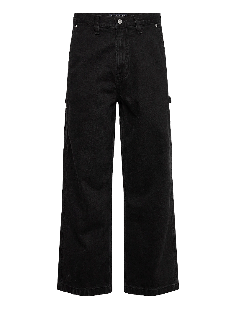 Abercrombie & Fitch - BAGGY WORKWEAR - loose jeans - black - 0