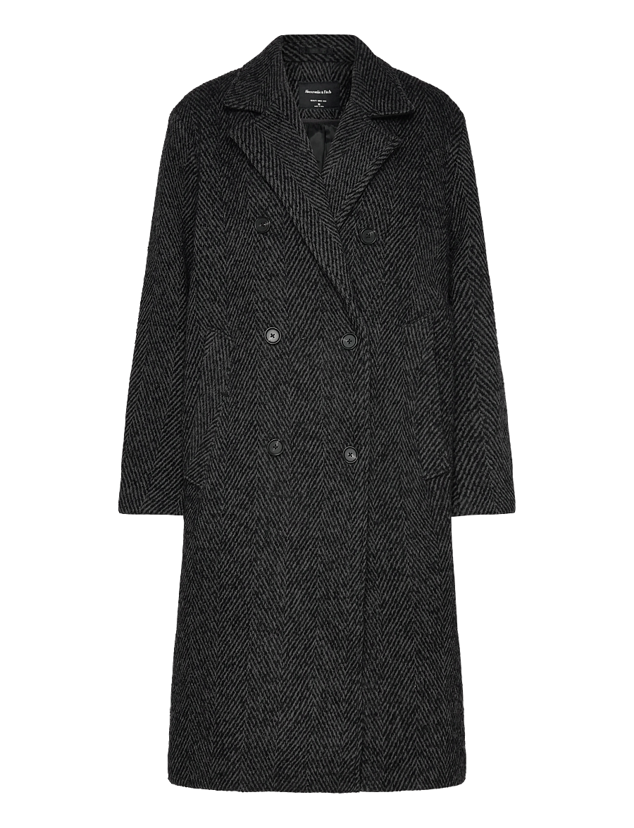 Abercrombie & Fitch - DOUBLE BREASTED WOOL-BLEND COAT - ullarfrakkar - 910 - 0