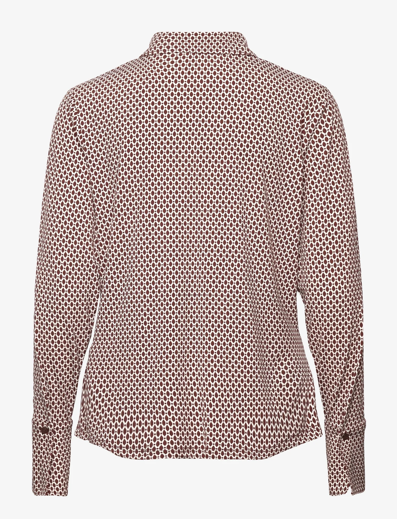 Abercrombie & Fitch - ANF WOMENS KNITS - pitkähihaiset paidat - brown geo print - 1
