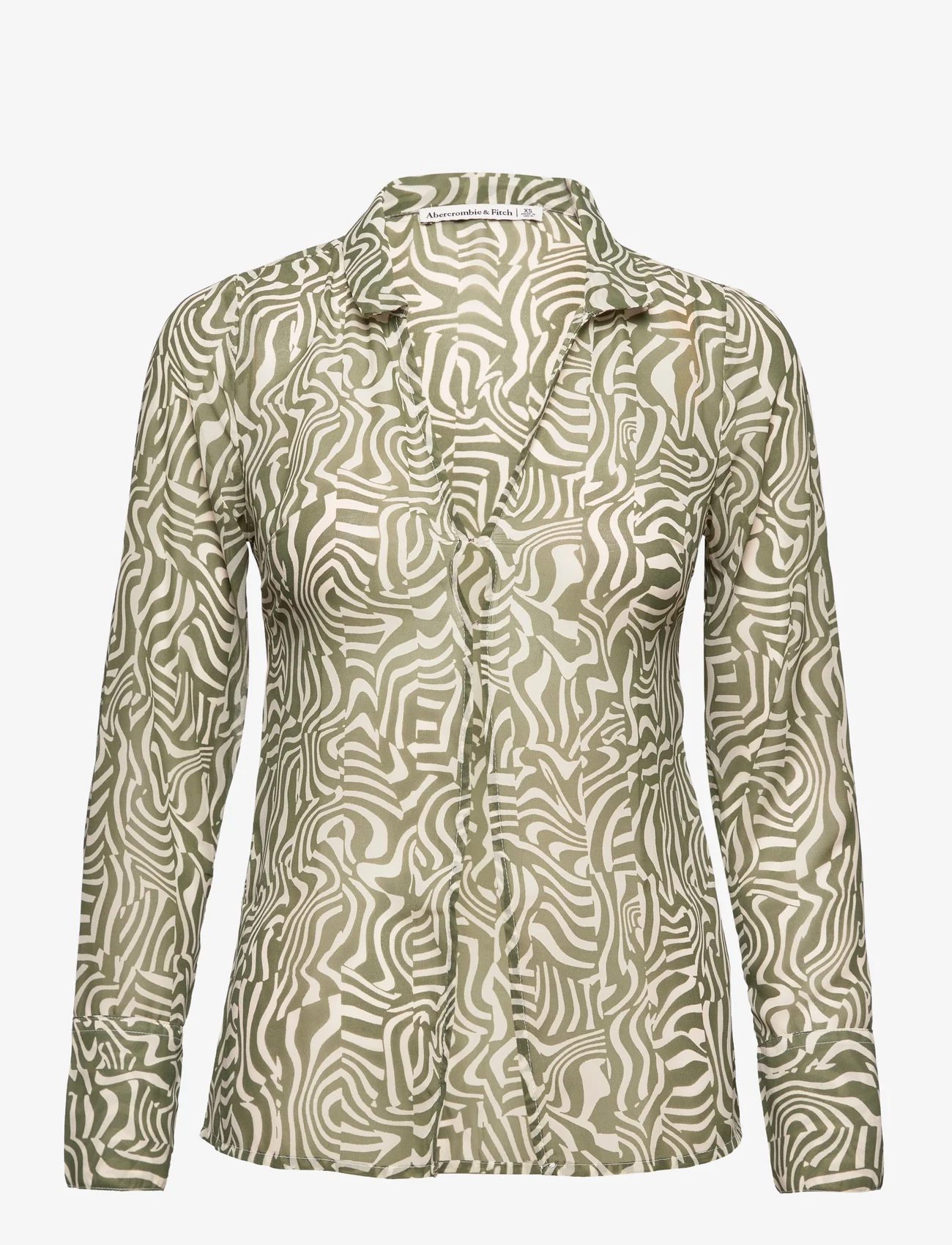 Abercrombie & Fitch - ANF WOMENS WOVENS - marškiniai ilgomis rankovėmis - green wavy - 0