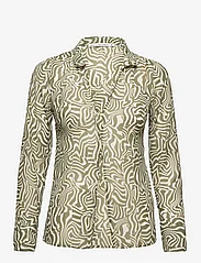 Abercrombie & Fitch - ANF WOMENS WOVENS - long-sleeved shirts - green wavy - 0