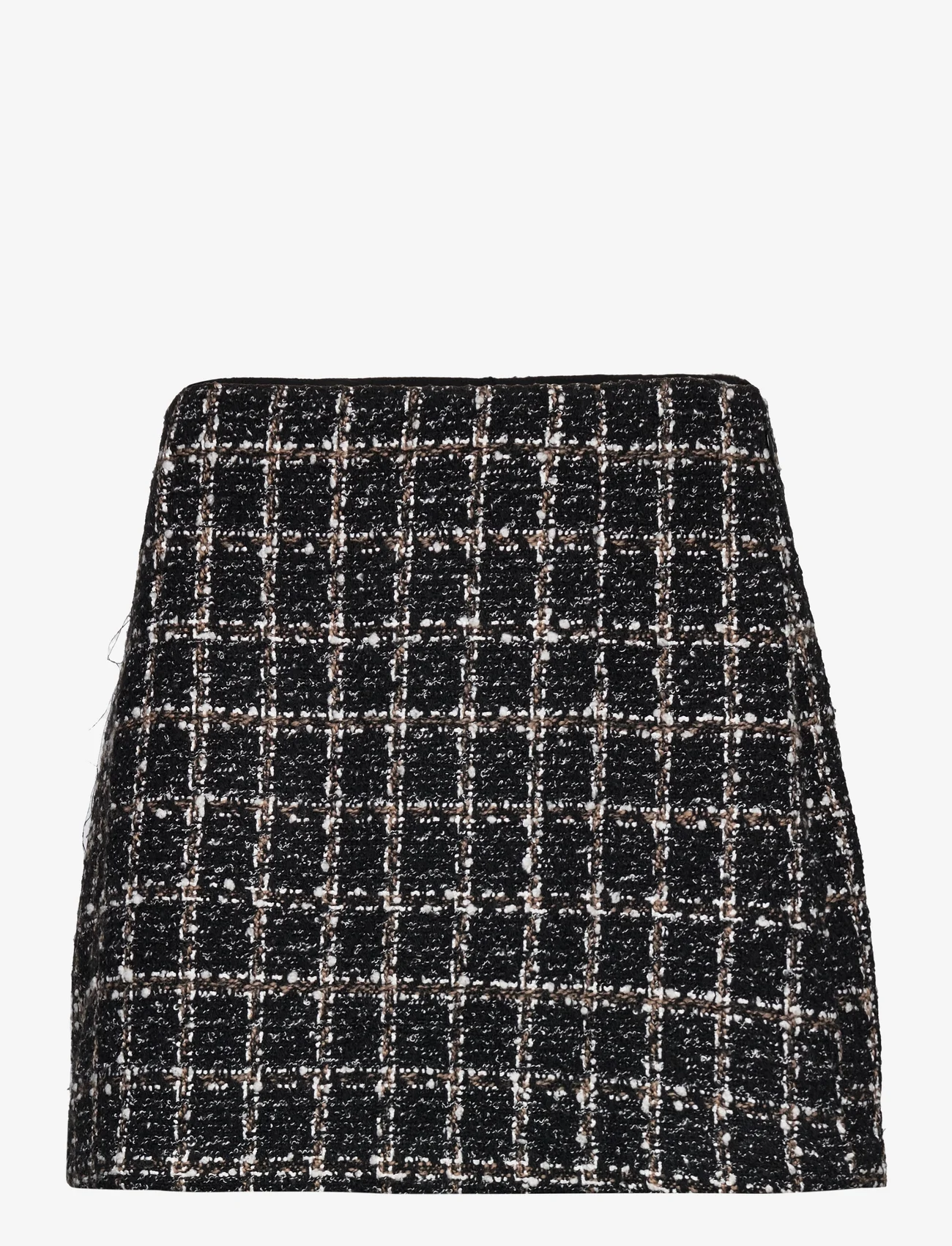 Abercrombie & Fitch - ANF WOMENS SKIRTS - korte rokken - black and white tweed - 0