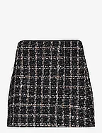 ANF WOMENS SKIRTS - BLACK AND WHITE TWEED