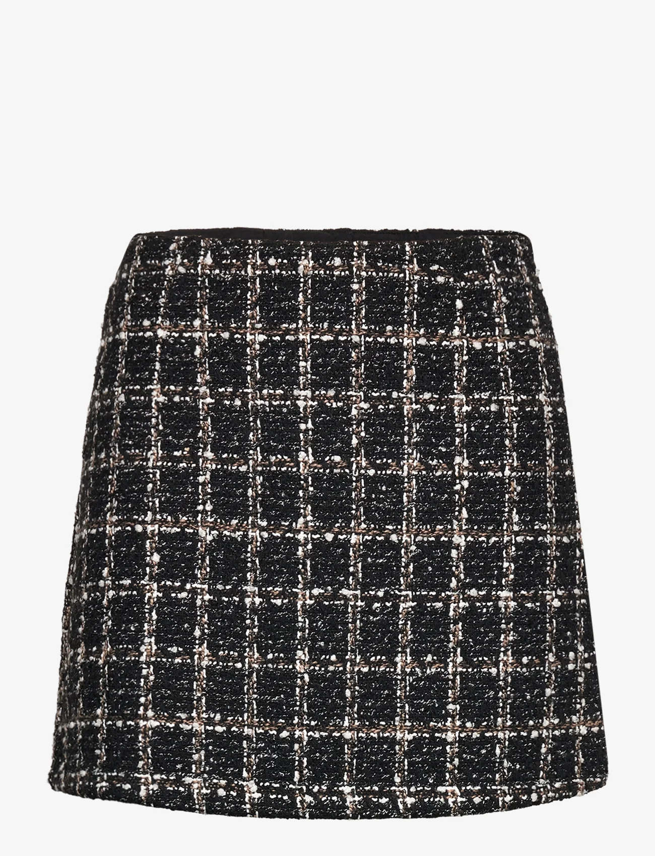 Abercrombie & Fitch - ANF WOMENS SKIRTS - kurze röcke - black and white tweed - 0