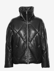 Abercrombie & Fitch - ANF WOMENS OUTERWEAR - sulejoped ja voodriga joped - black vegan leather (midweight) - 0