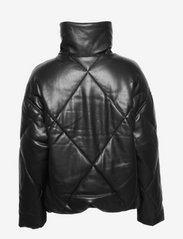 Abercrombie & Fitch - ANF WOMENS OUTERWEAR - gefütterte & daunenjacken - black vegan leather (midweight) - 1