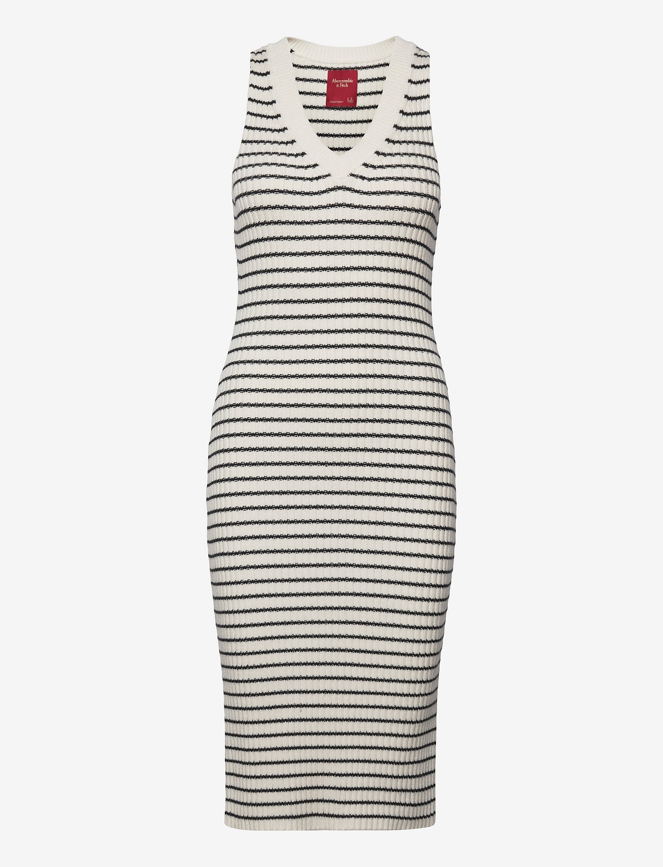 Abercrombie & Fitch - ANF WOMENS DRESSES - bodycon jurken - black and white stripe - 0