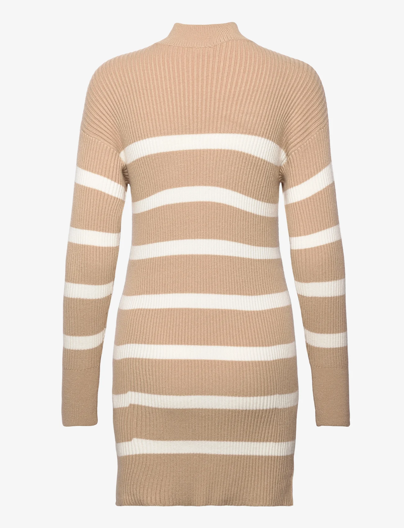Abercrombie & Fitch - ANF WOMENS DRESSES - strickkleider - brown white stripe - 1