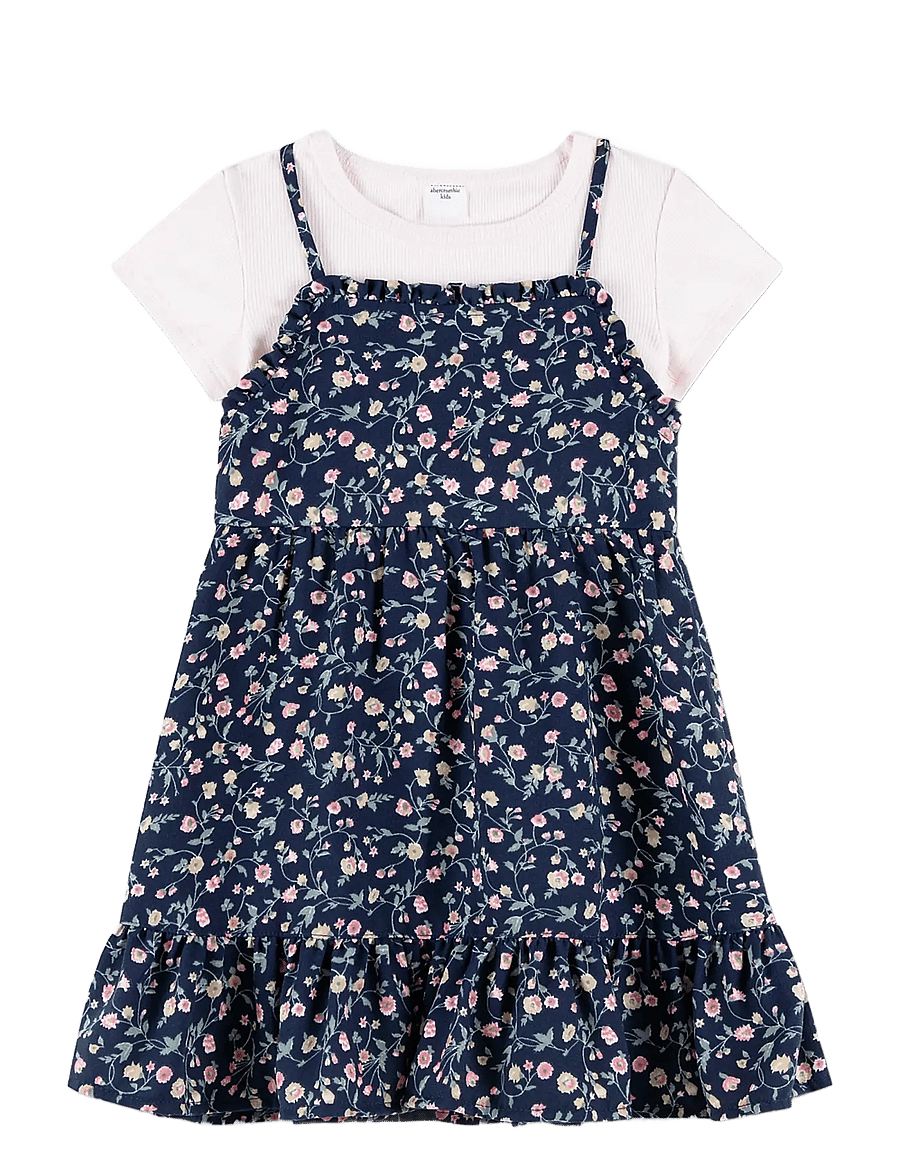 Abercrombie Kids - DR-DRESS - Ärmlösa vardagsklänningar - navy painted flowers - 0