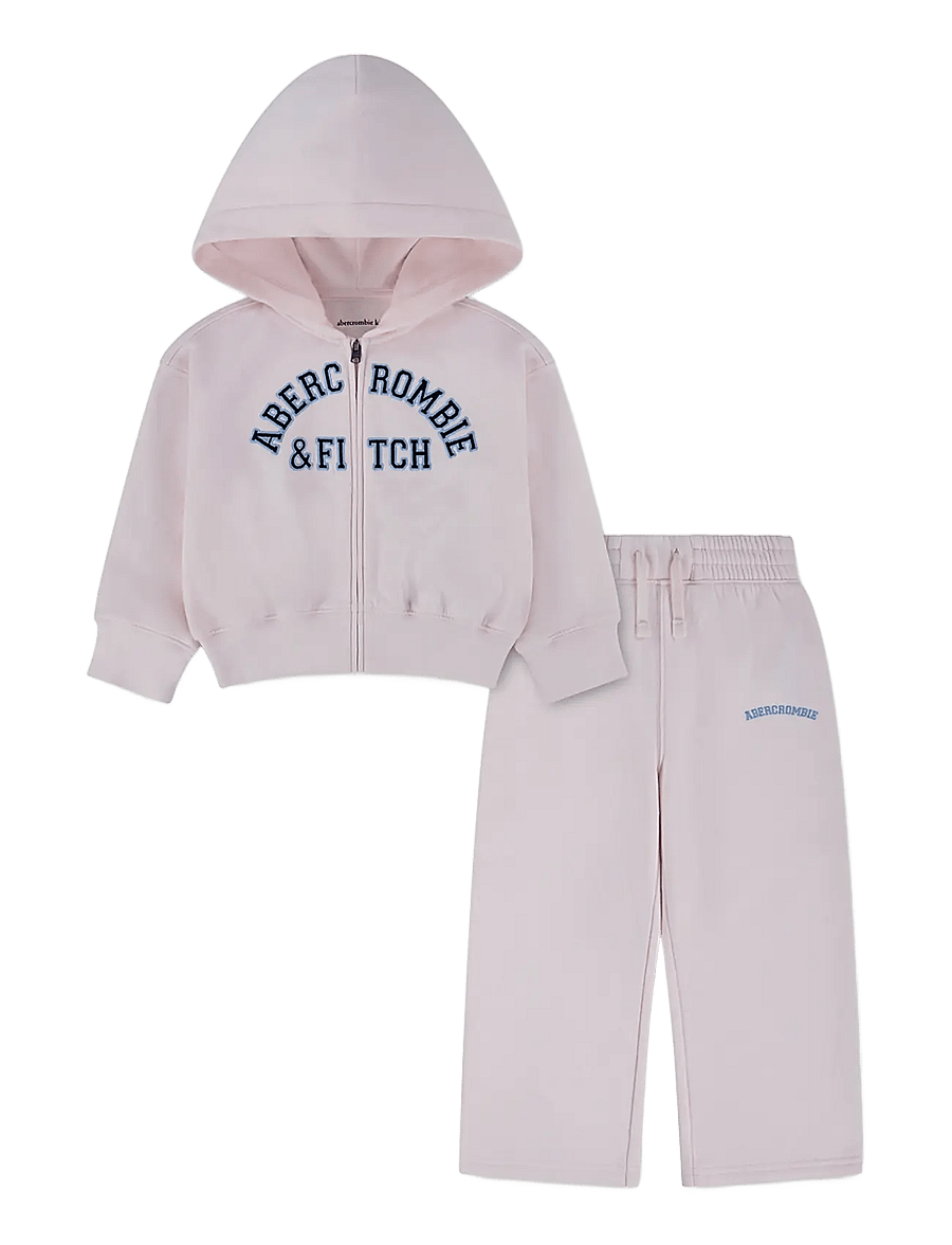 Abercrombie Kids - F8-FLEECE PANT SET - sportanzüge - pink marshmallow - 0