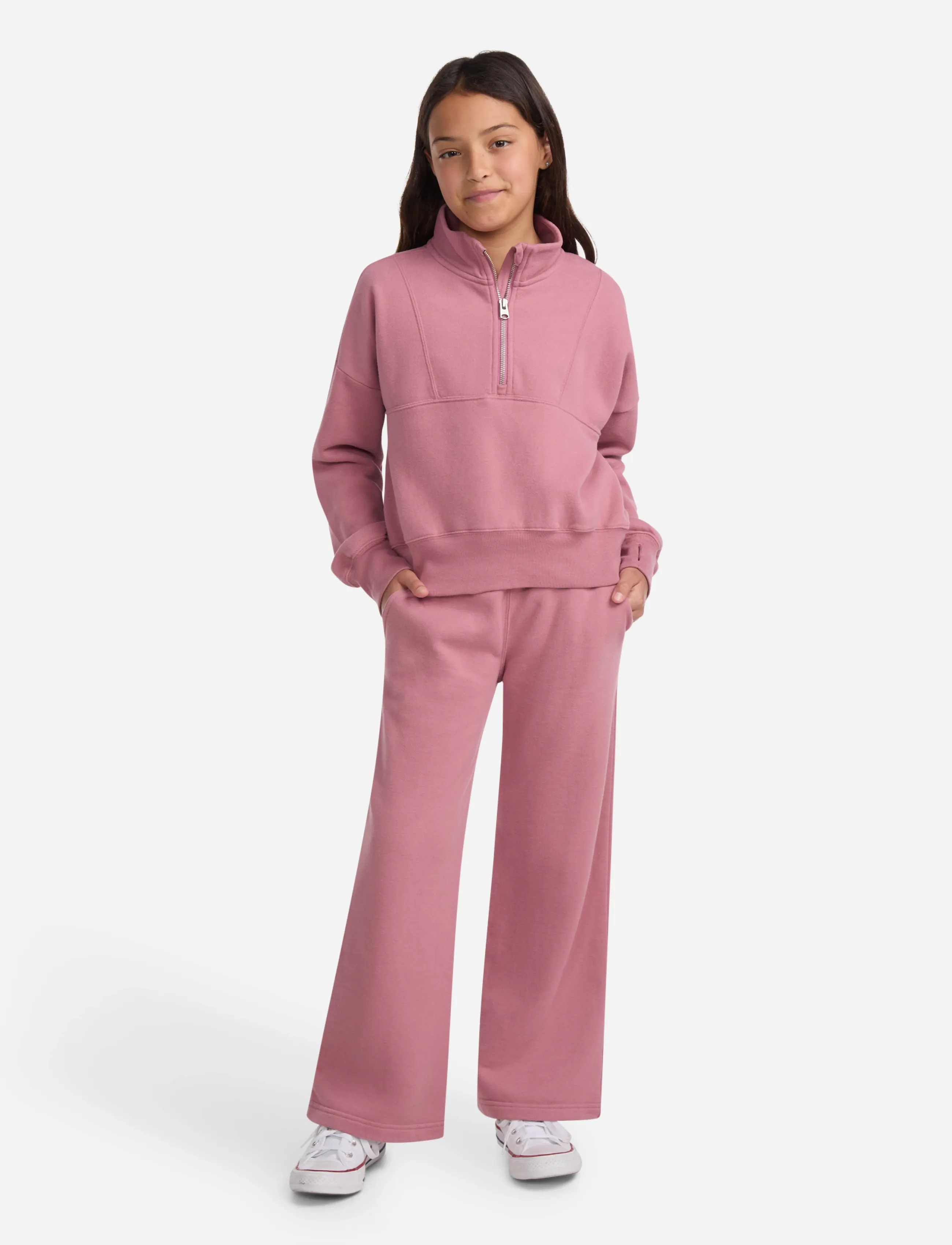 Abercrombie Kids - HZ-1/2 ZIP TOP - sweatshirts - mesa rose - 4