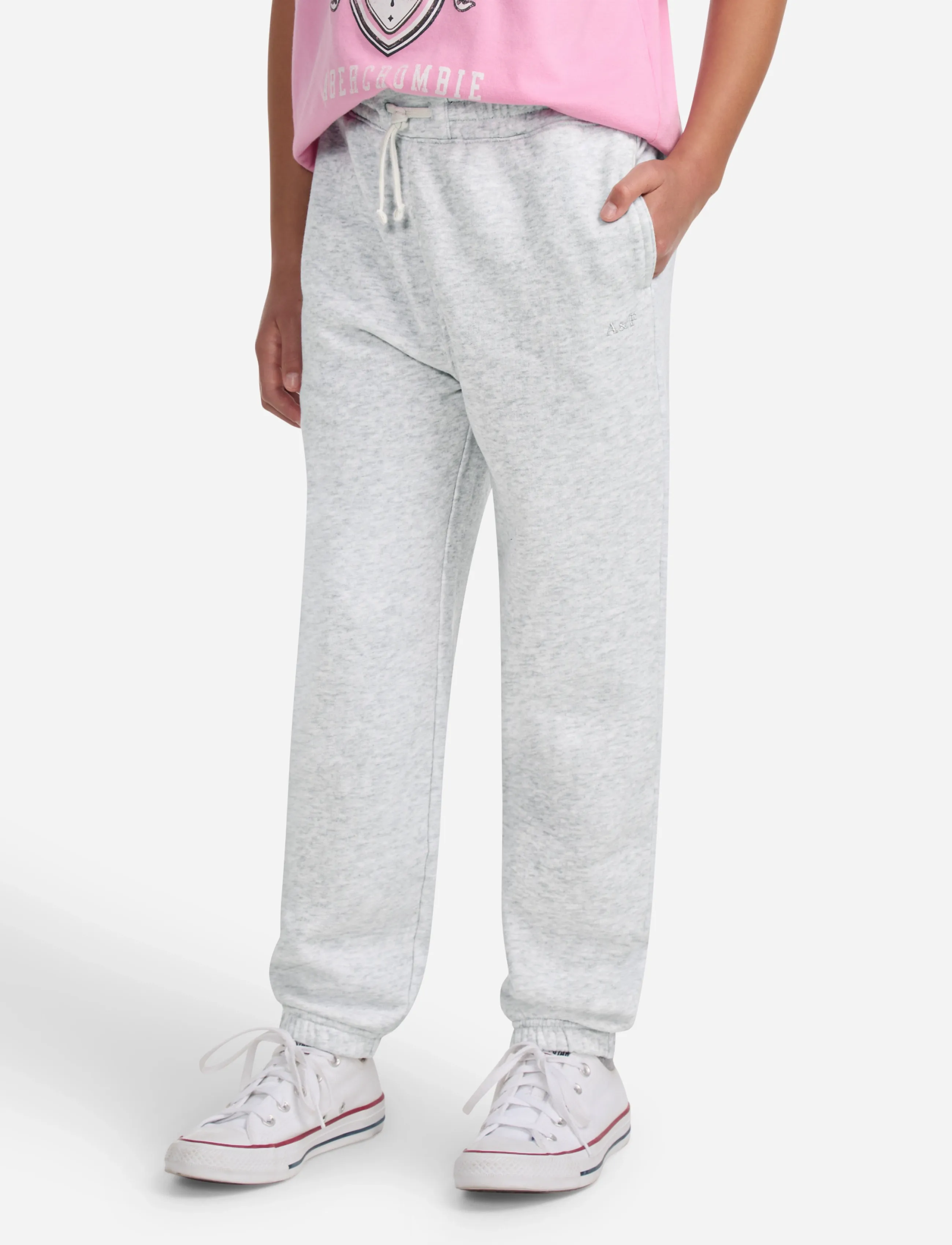 Abercrombie Kids F7-Fleece Pant, 132/140, Grey, Underdele > Joggingbukser, Børn