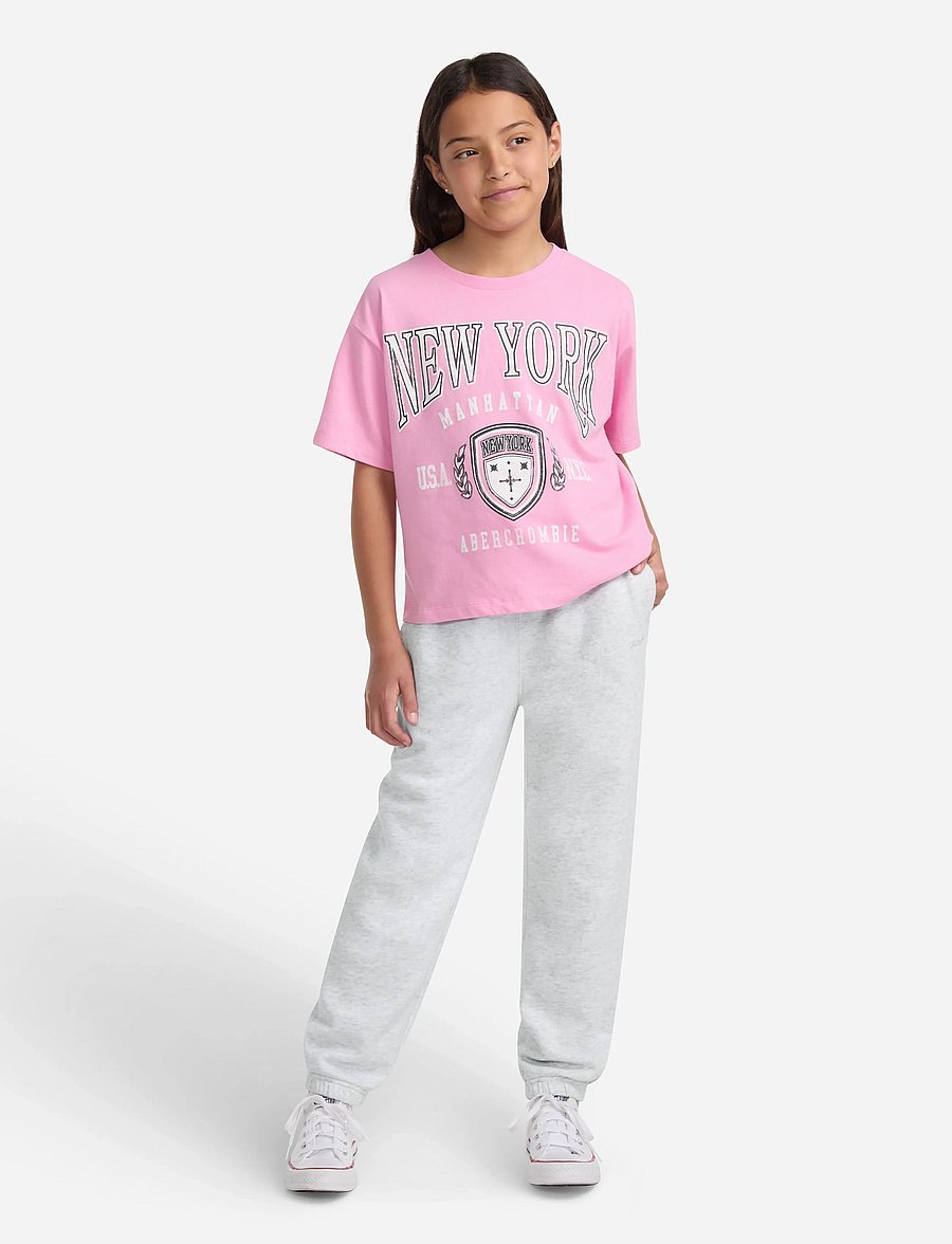 Abercrombie Kids - F7-FLEECE PANT - jogginghosen - anf light grey heather - 4