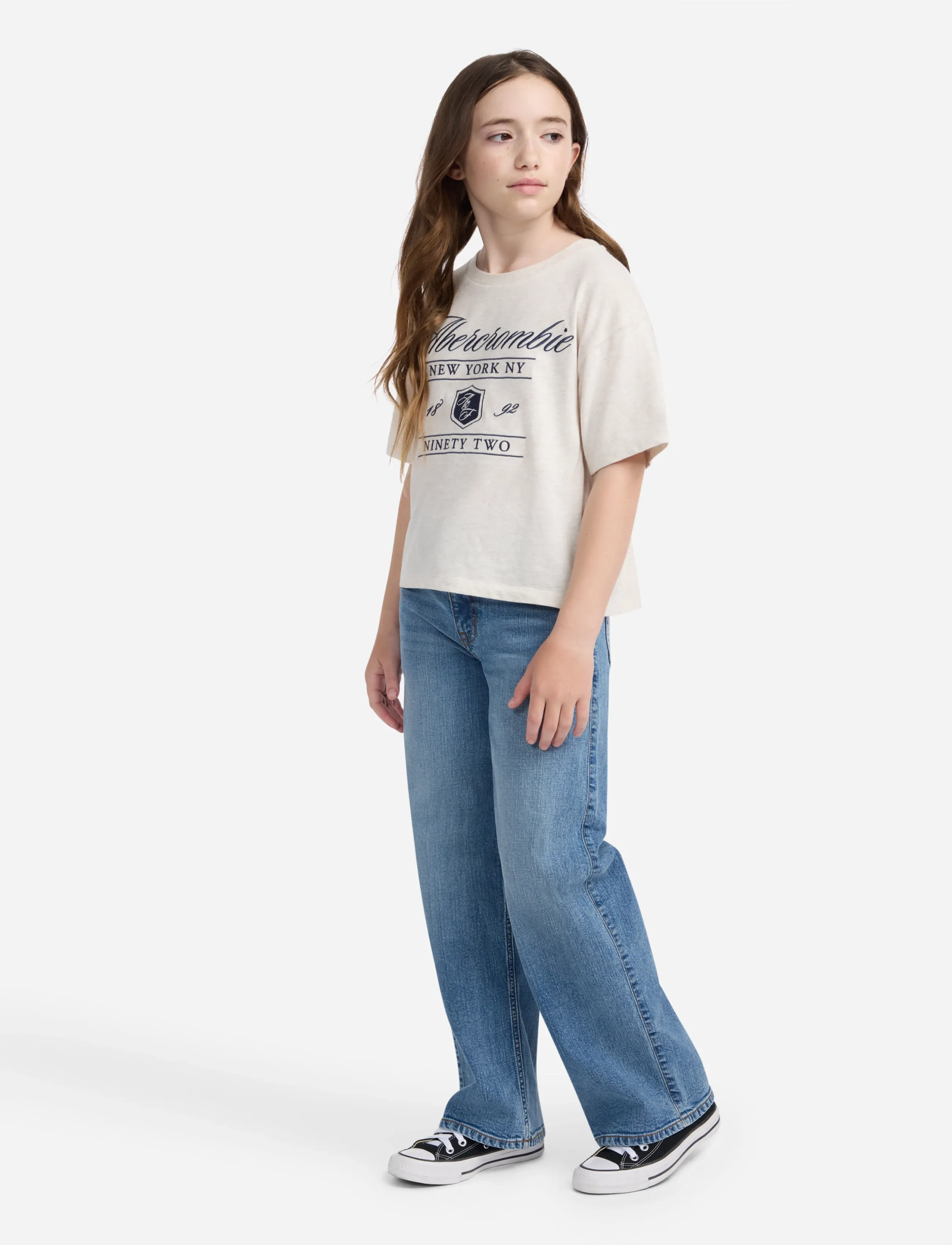Abercrombie Kids - PX-DENIM PANTS - hosen mit weitem bein - cabin blues - 3