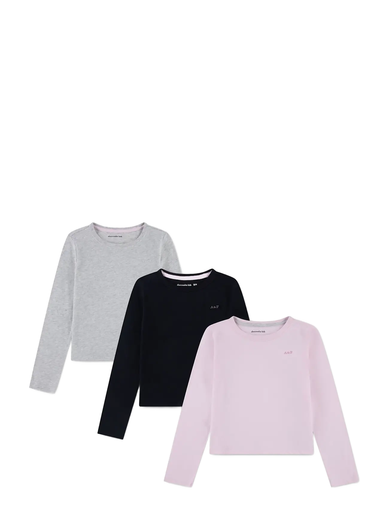 Abercrombie Kids 3E-3PK LS TEE - T-särgid - CRADLE PINK / pink/rose