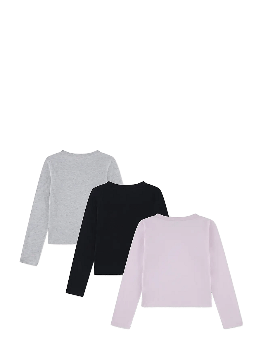 Abercrombie Kids - 3E-3PK LS TEE - t-krekli ar garām piedurknēm - cradle pink - 1