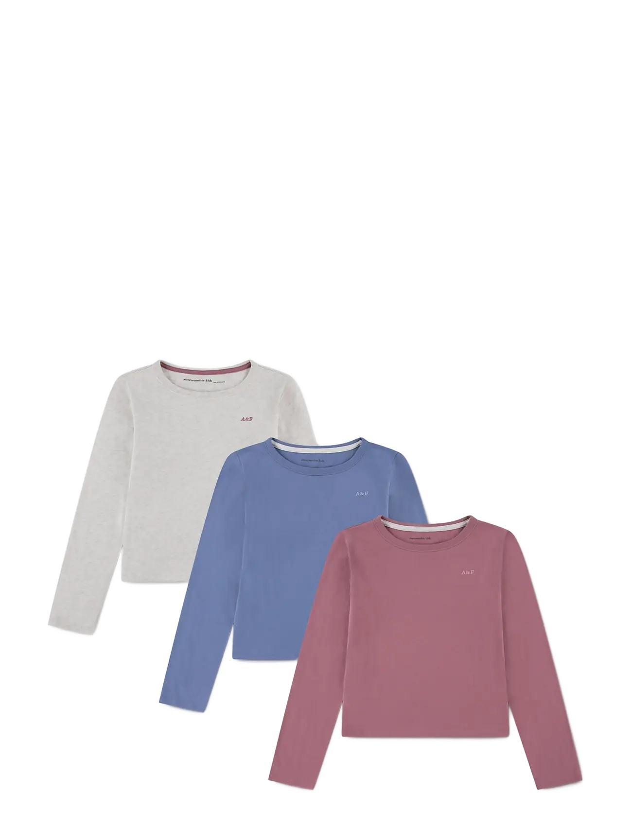 Abercrombie Kids 3E-3PK LS TEE - T-särgid - MESA ROSE / pink/rose