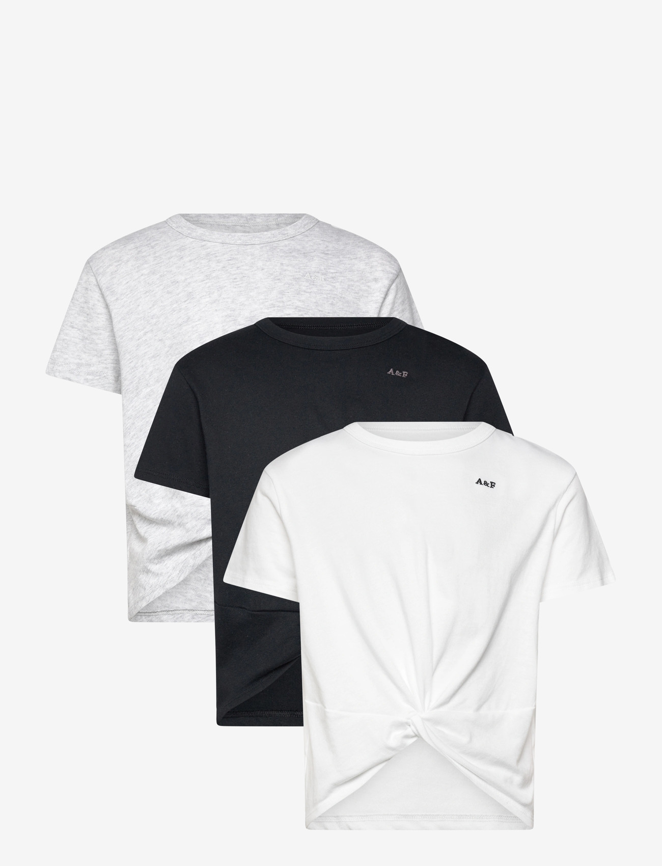 Abercrombie Kids - 3T-3PK SS TEE - kortærmede t-shirts - anf light grey heather - 0
