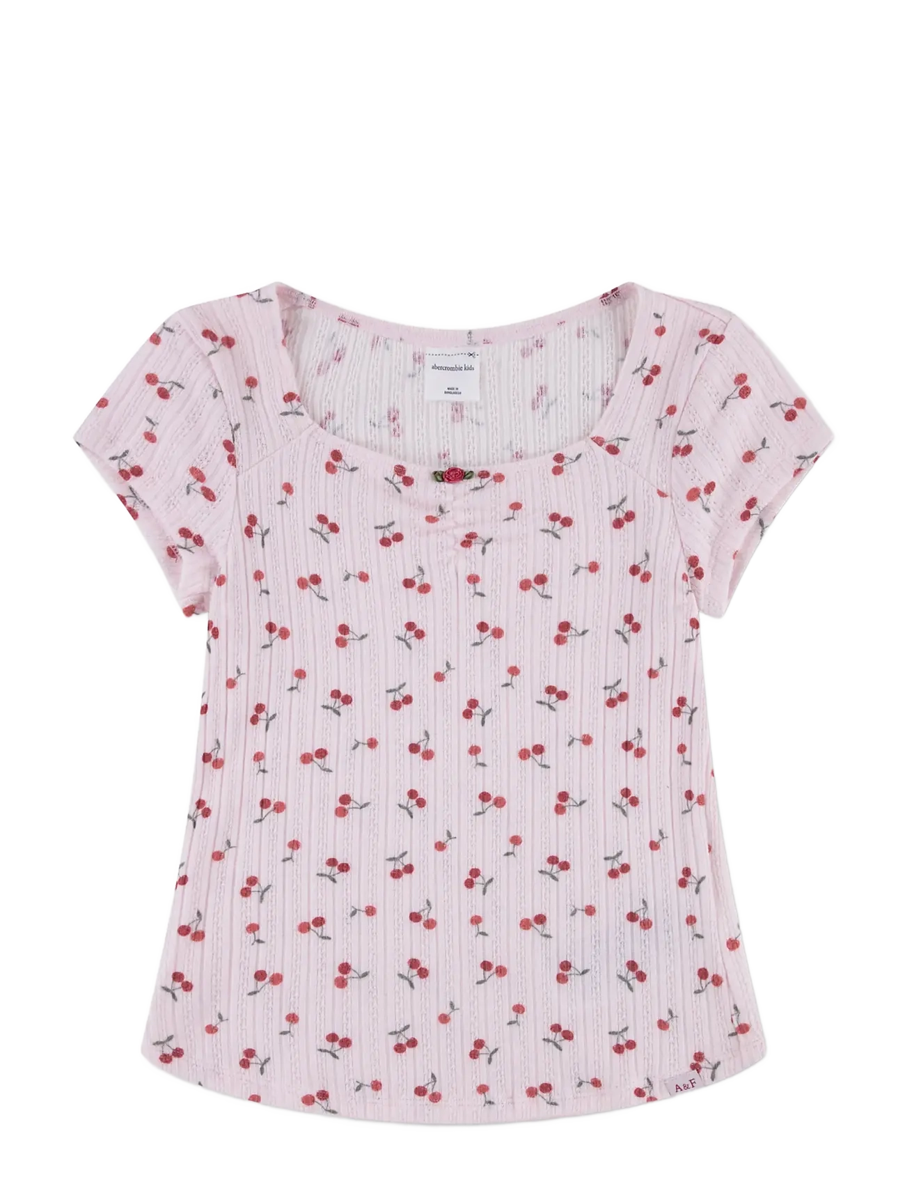 Abercrombie Kids KT-S/S KNIT TOP - T-särgid - CHERRY CLUSTER / pink/rose