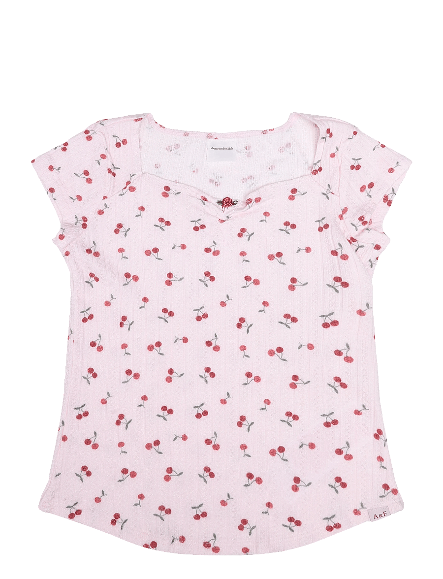Abercrombie Kids - KT-S/S KNIT TOP - kurzärmelige - cherry cluster - 0