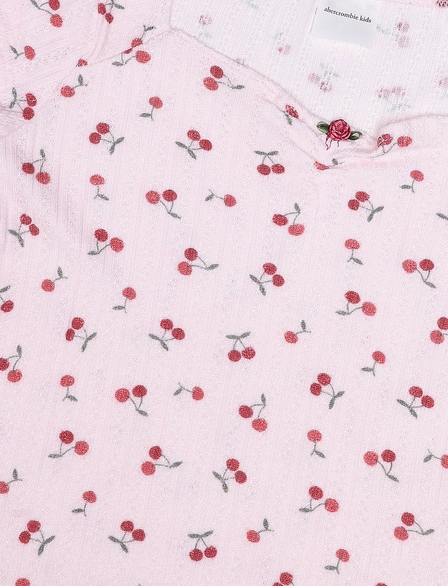 Abercrombie Kids - KT-S/S KNIT TOP - kurzärmelige - cherry cluster - 2