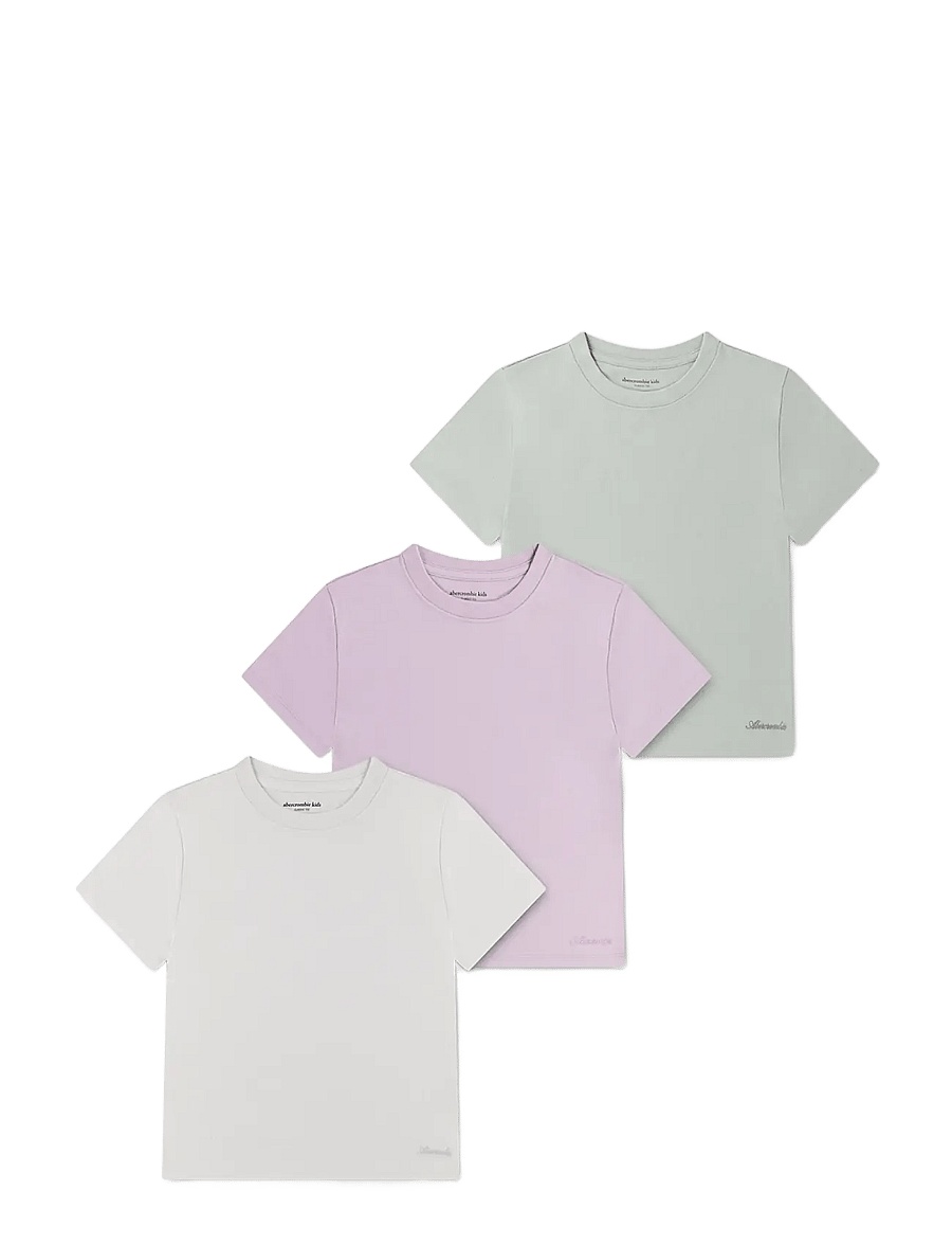Abercrombie Kids - 3T-3PK SS TEE - kortärmade t-shirts - p0c-fair orchid - 0