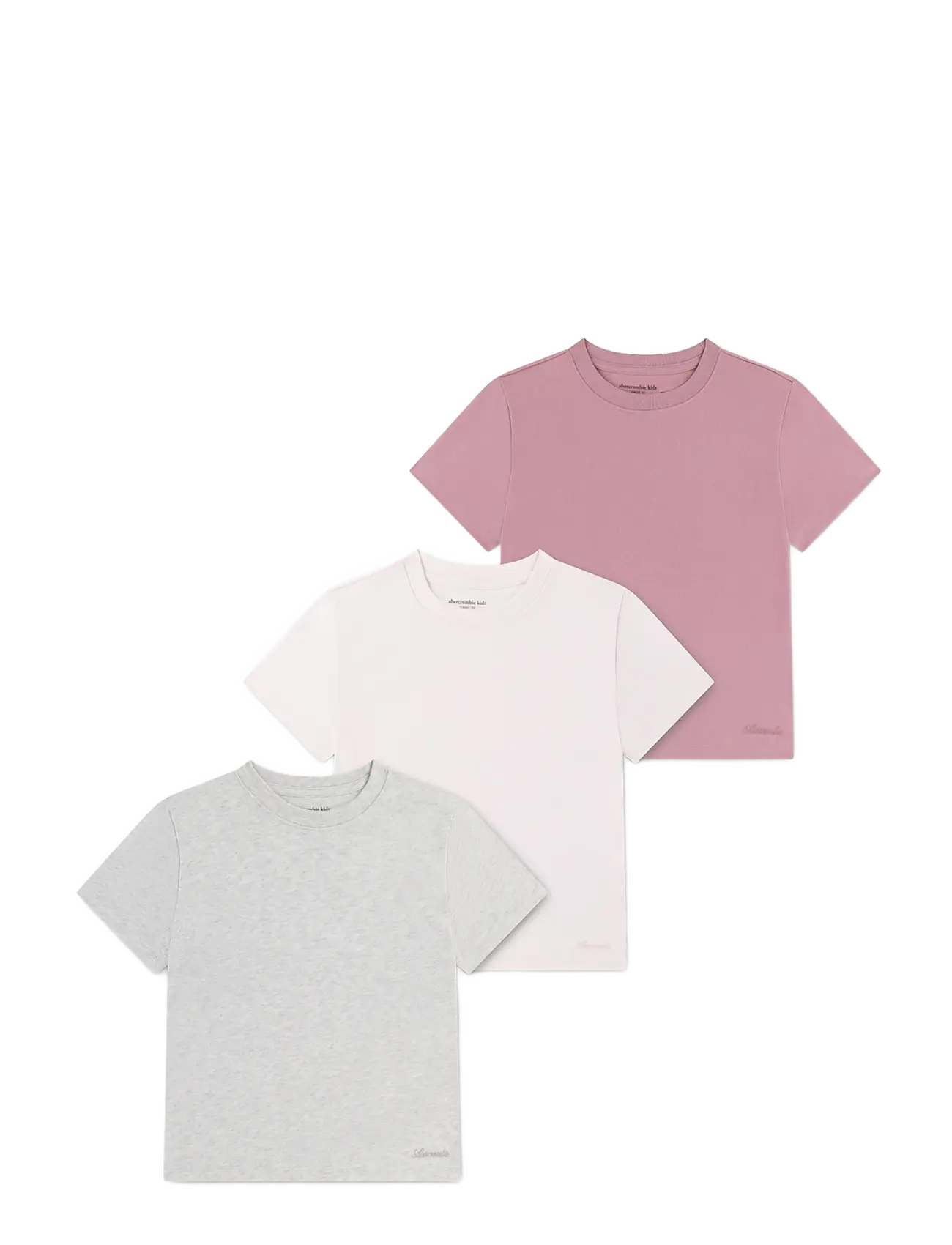 Abercrombie Kids 3T-3PK SS TEE - Kortärmade t-shirts - PINK MARSHMALLOW / pink/rose