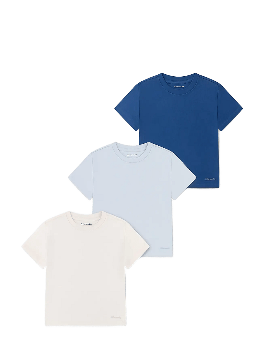 Abercrombie Kids - 3T-3PK SS TEE - kortärmade t-shirts - skyway - 0