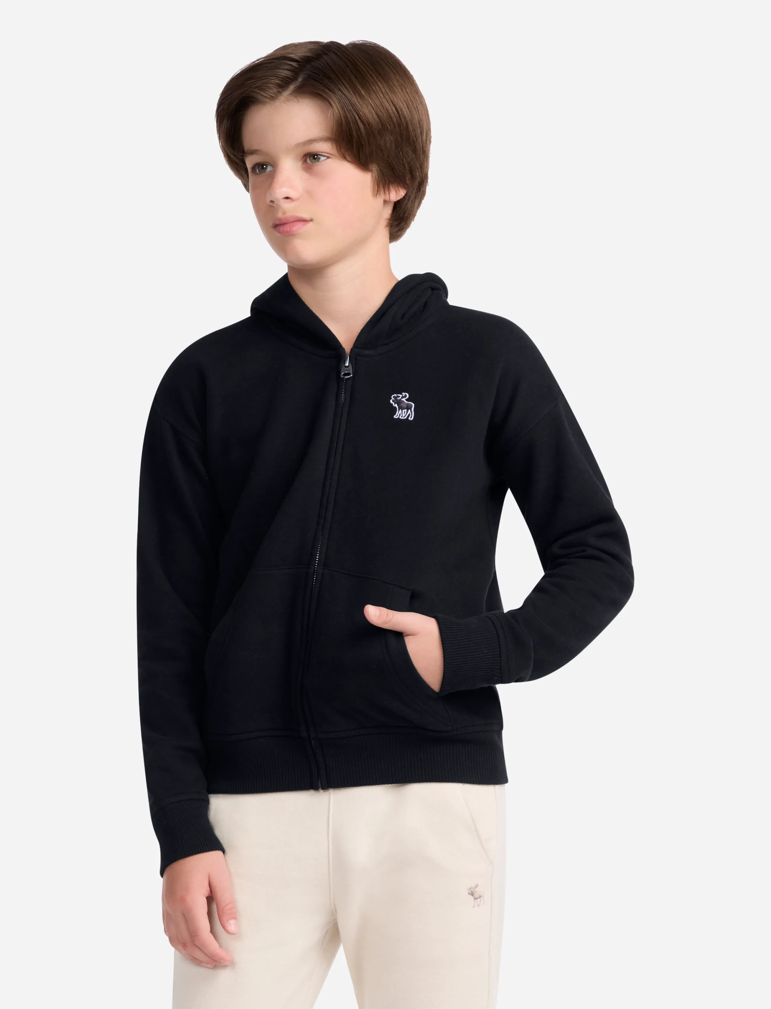 Abercrombie Kids ZH-FULL ZIP HOODY - Sweatshirts & Huvtröjor - ANF ANTHRACITE / black