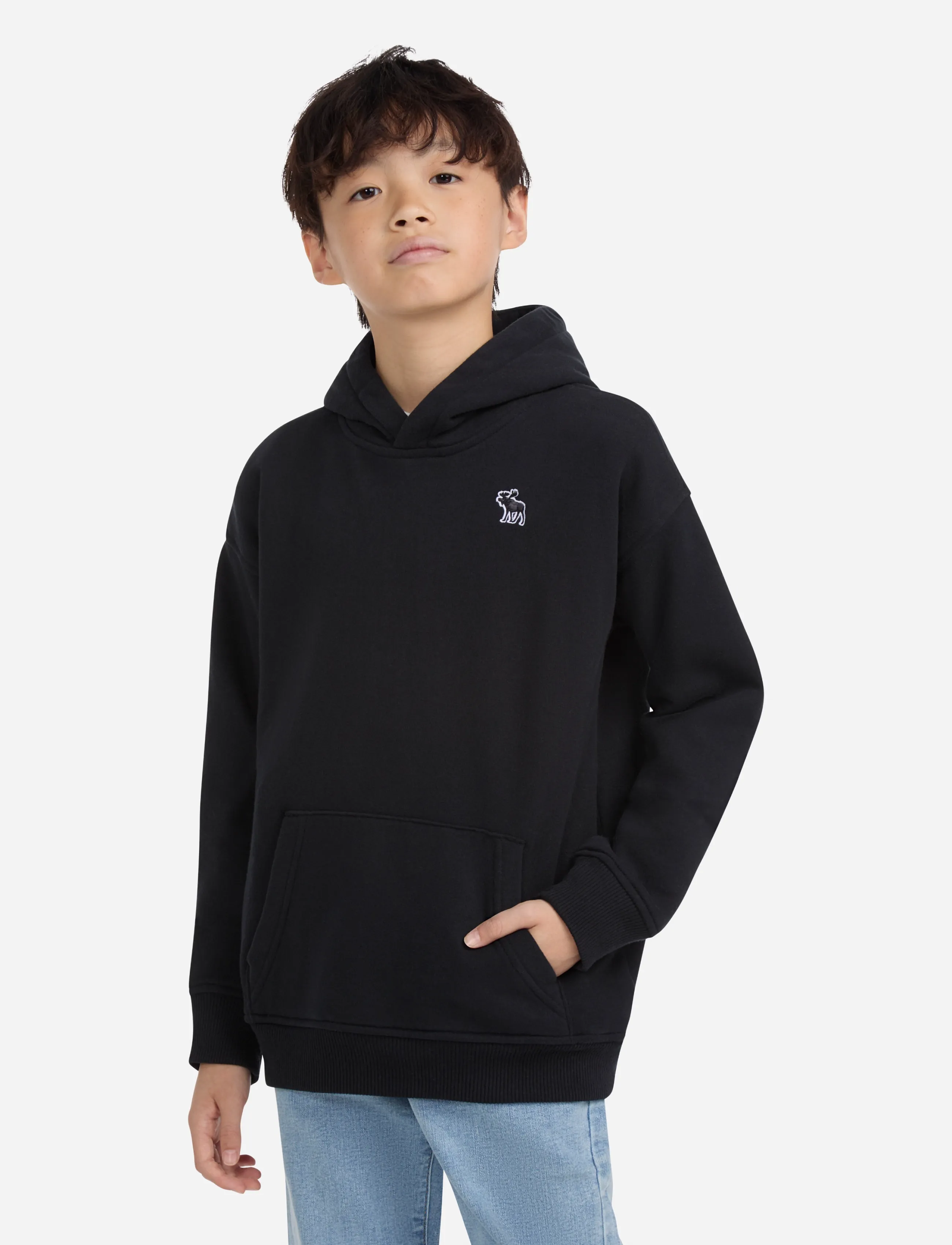 Abercrombie Kids PO-PULL-OVER HOODY - Sweatshirts & Huvtröjor - ANF ANTHRACITE / black