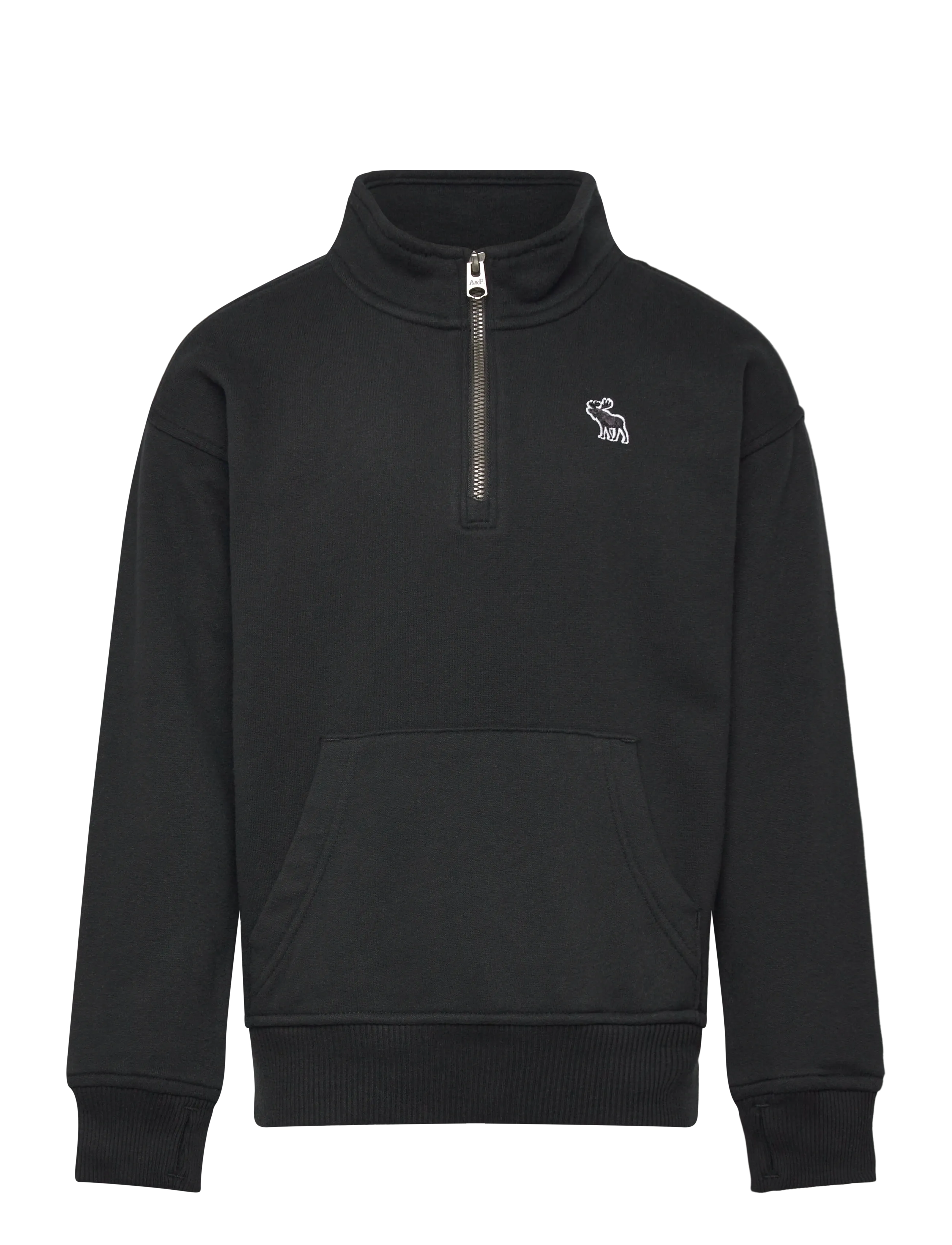 Abercrombie Kids HZ-1/2 ZIP TOP - Riided - ANF ANTHRACITE / black