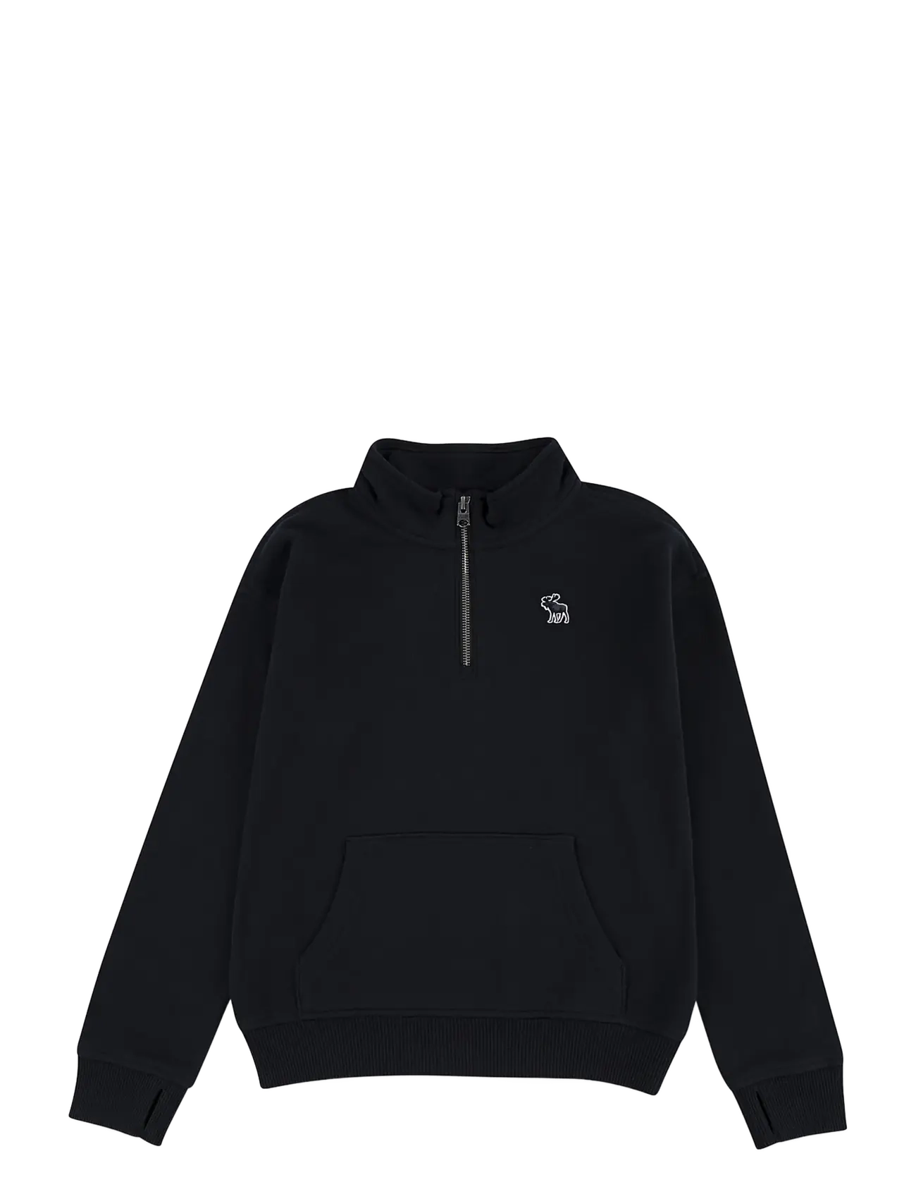 Abercrombie Kids HZ-1/2 ZIP TOP - Tagasi kooli - ANF ANTHRACITE / black