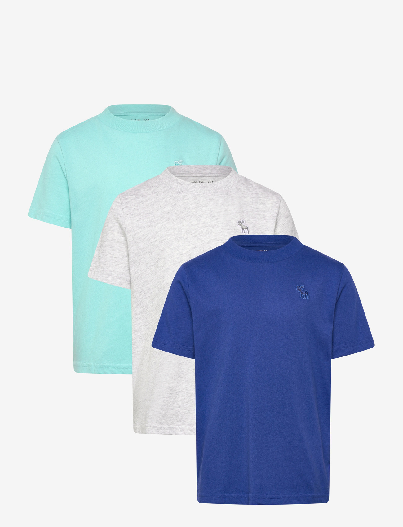 Abercrombie Kids - 3T-3PK SS TEE - kortærmede t-shirts - anf light grey heather - 0