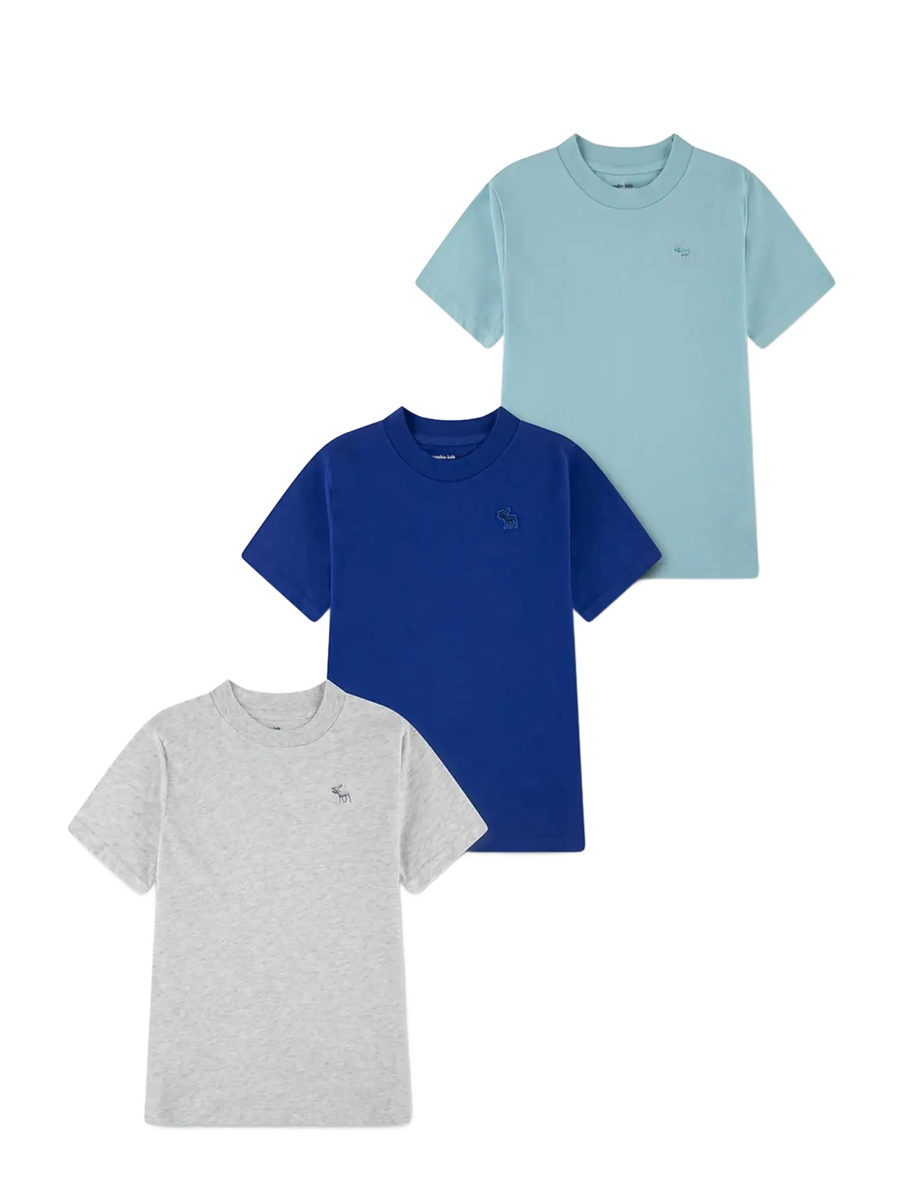 Abercrombie Kids 3T-3PK SS TEE - Kurzärmelige - ANF LIGHT GREY HEATHER / multi