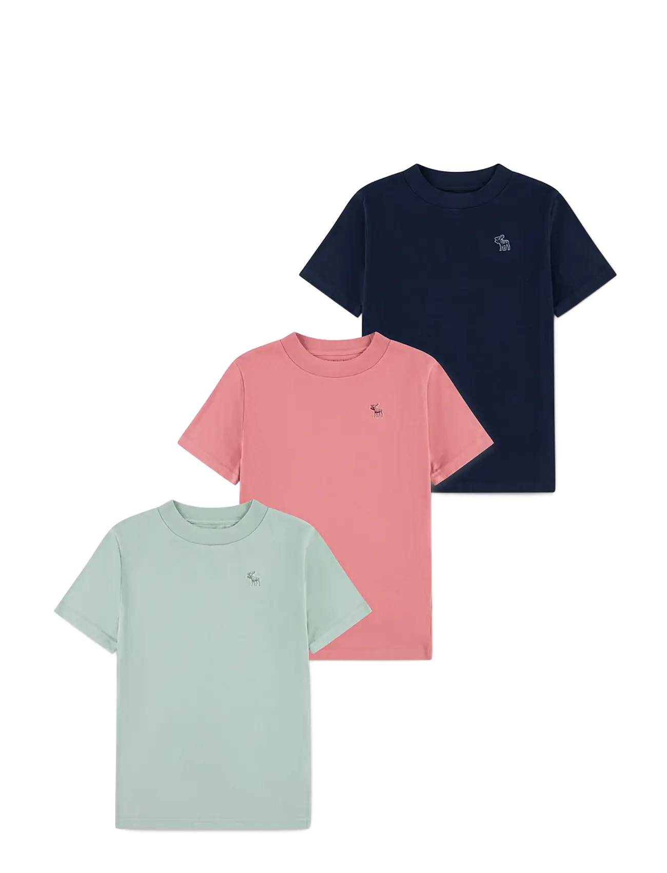 Abercrombie Kids 3T-3PK SS TEE - Kurzärmelige - SILT GREEN / multi