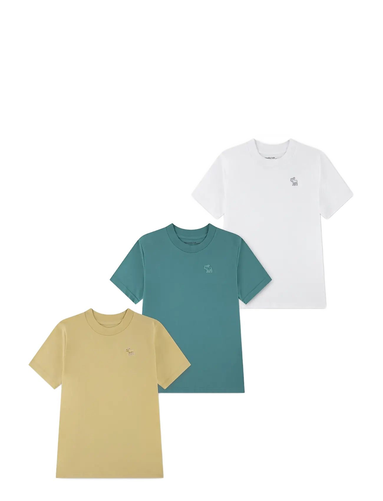 Abercrombie Kids 3T-3PK SS TEE - Kurzärmelige - STRAW / multi