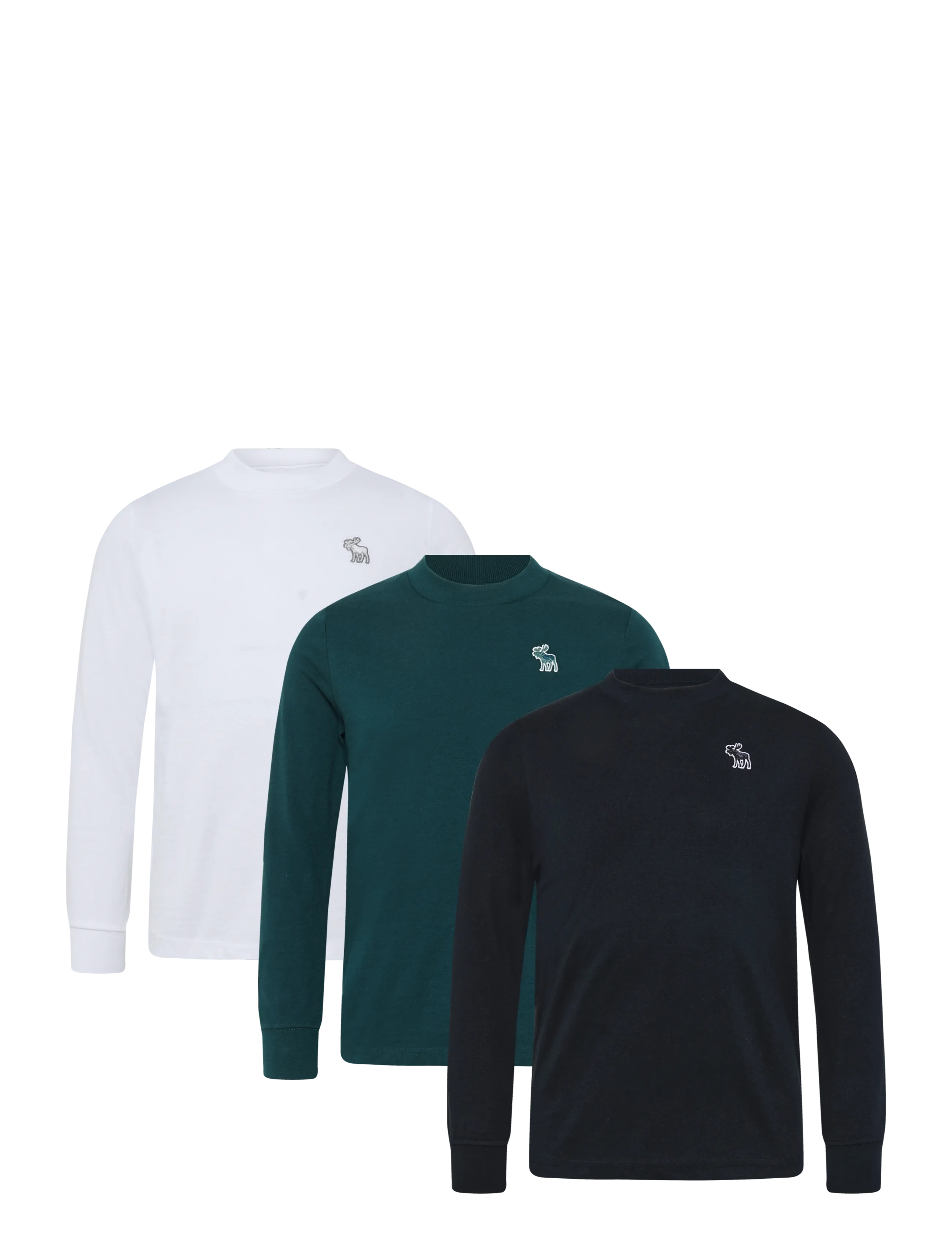 Abercrombie Kids - 3E-3PK LS TEE - pikkade varrukatega t-särgid - anf anthracite - 1