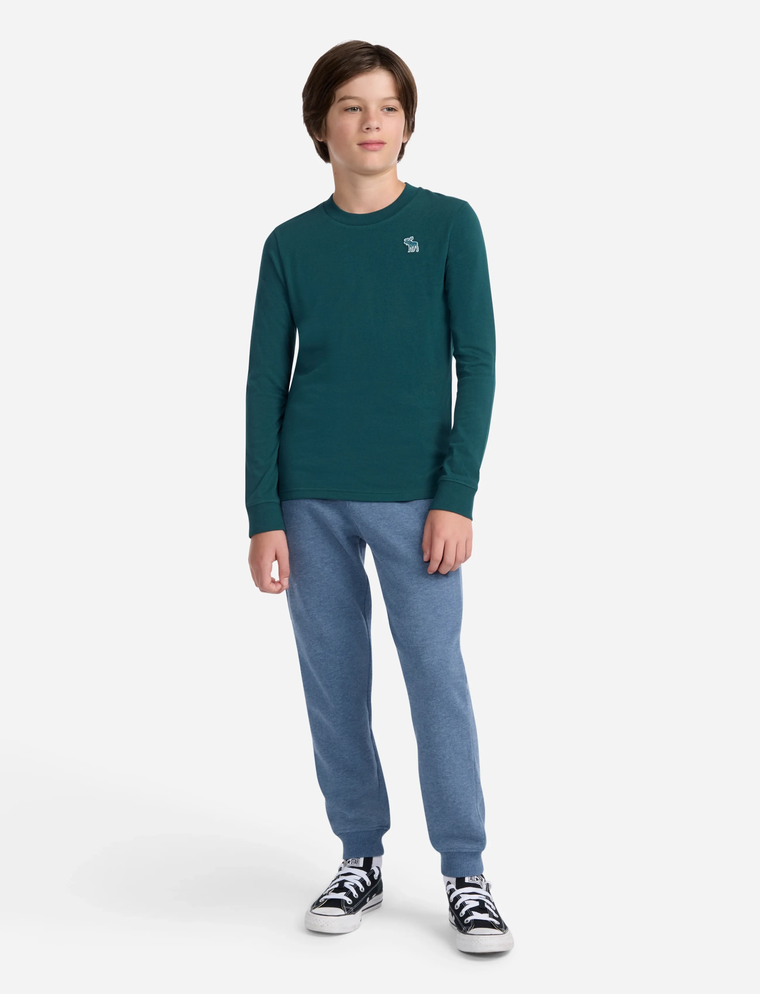 Abercrombie Kids 3E-3PK LS TEE - T-särgid - ANF ANTHRACITE / grey