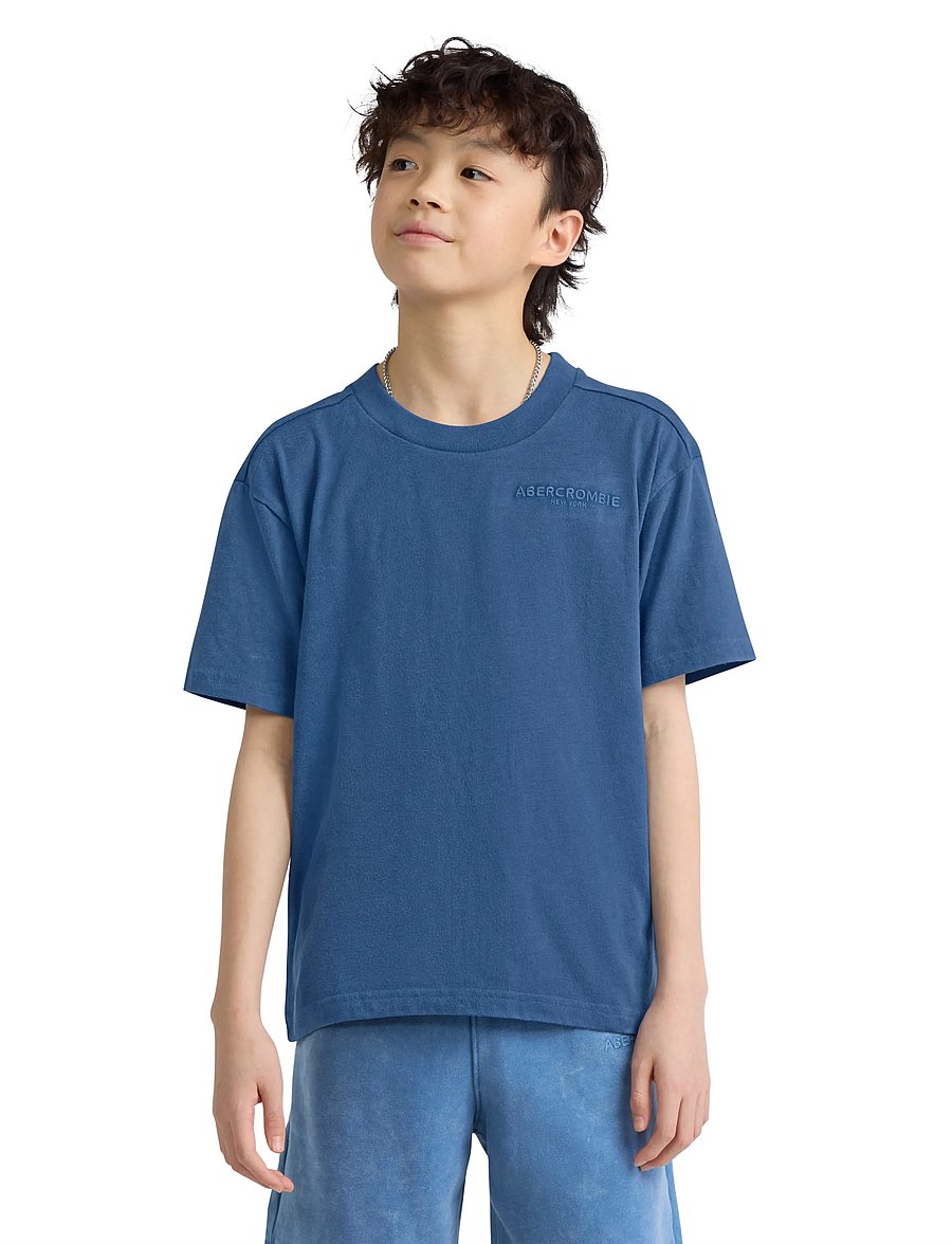 Abercrombie Kids - KT-S/S KNIT TOP - kurzärmelige - moonlight blue - 0