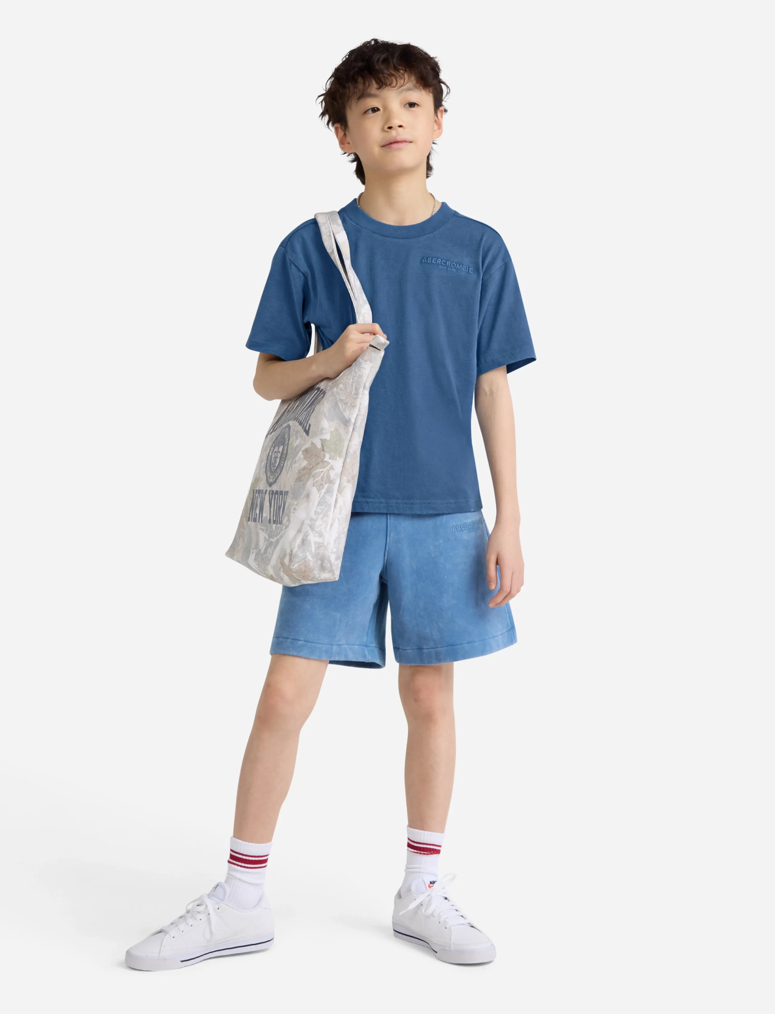 Abercrombie Kids - KT-S/S KNIT TOP - lühikeste varrukatega t-särgid - moonlight blue - 4