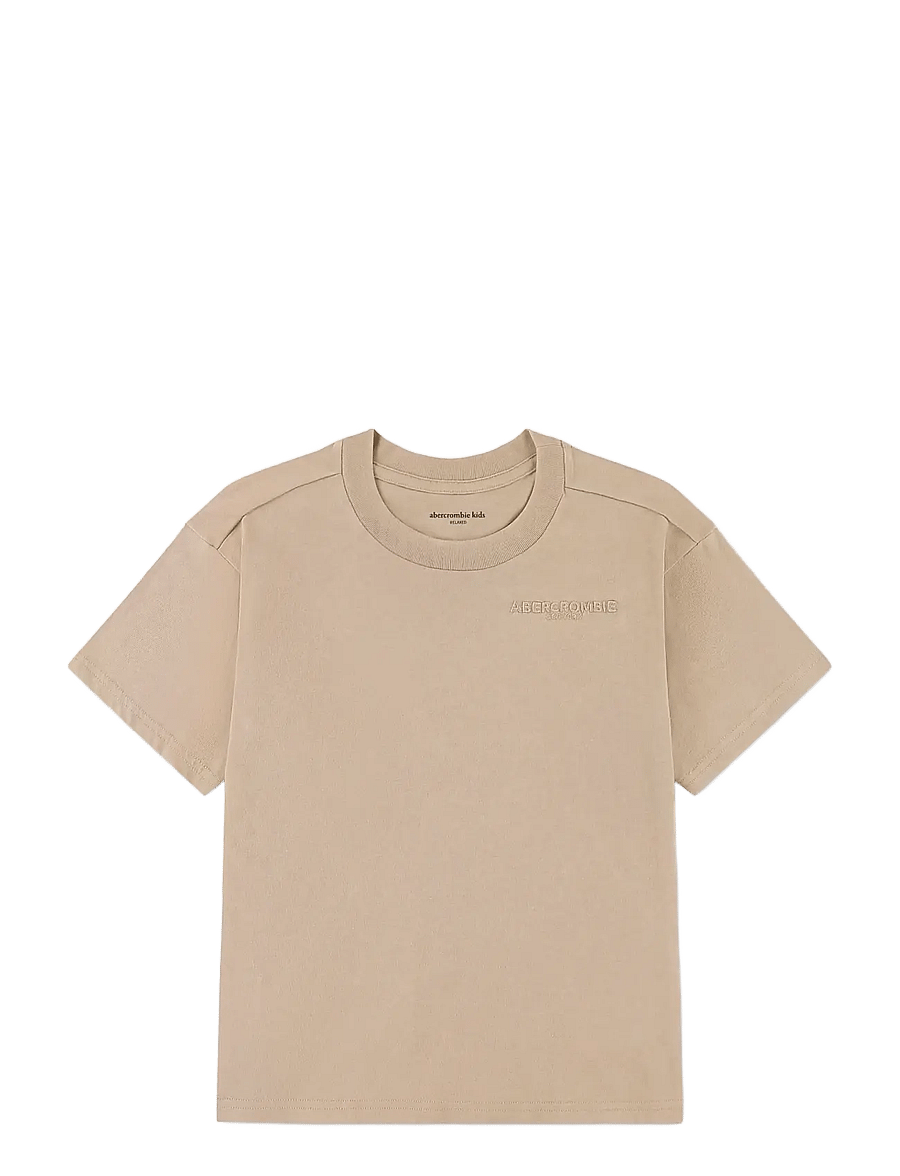 Abercrombie Kids - KT-S/S KNIT TOP - kortærmede t-shirts - simply taupe - 1